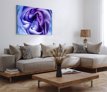 Sinus Art Leinwandbild 120x80cm Wandbild auf Leinwand Blüte Blume Nahaufnahme Violett Kunstvo, (1 St)