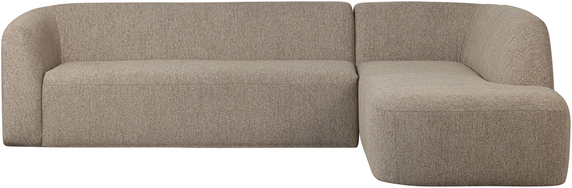 WOOOD Ecksofa Sloping Bezug mit Zickzack-Federung, H 77 x B 274 x T 225/87 cm, gepolstert mit gewebter Chenille, frei im Raum stellbar, Breite 274 cm