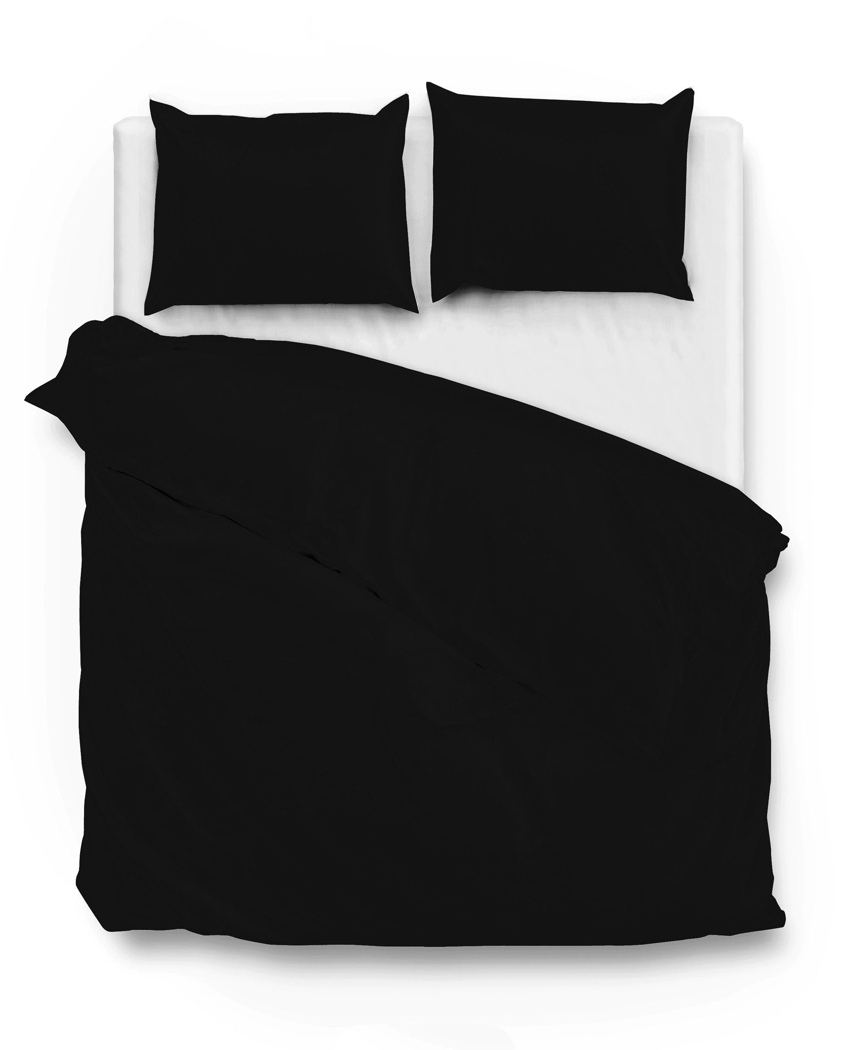 ZO HOME Bettwäsche Satinado Dbo 240 Night Black 240x220 Night-Black Uni, Mako Satin, 3 teilig, Bettwäsche 240x220 Baumwolle Mako Satin Uni Hotelverschluss