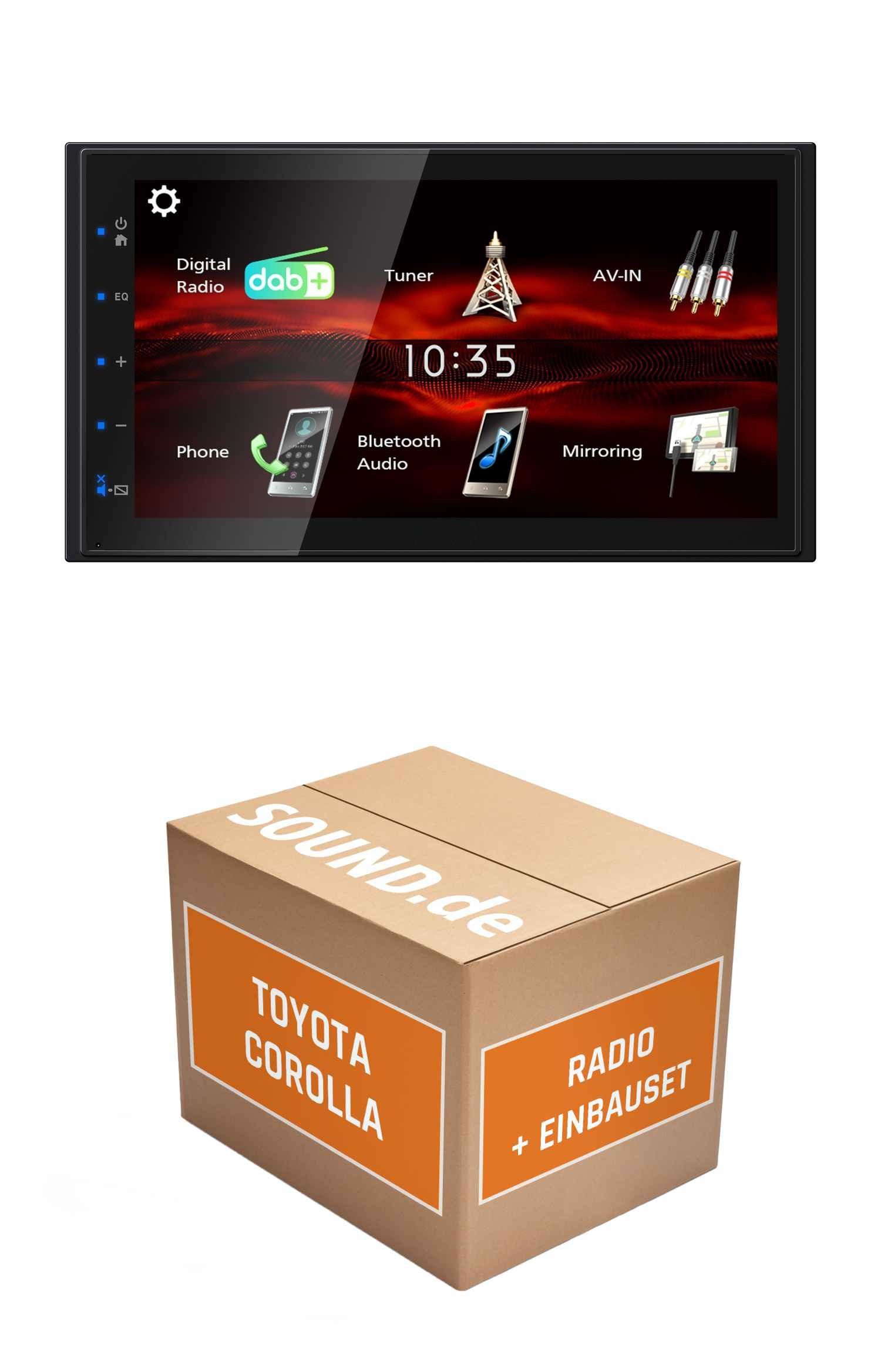 JUST SOUND best choice for caraudio Autoradio JVC KW-M180DBT für Toyota Corolla E12 Lenkrad USB Autoradio (Freisprecheinrichtung)