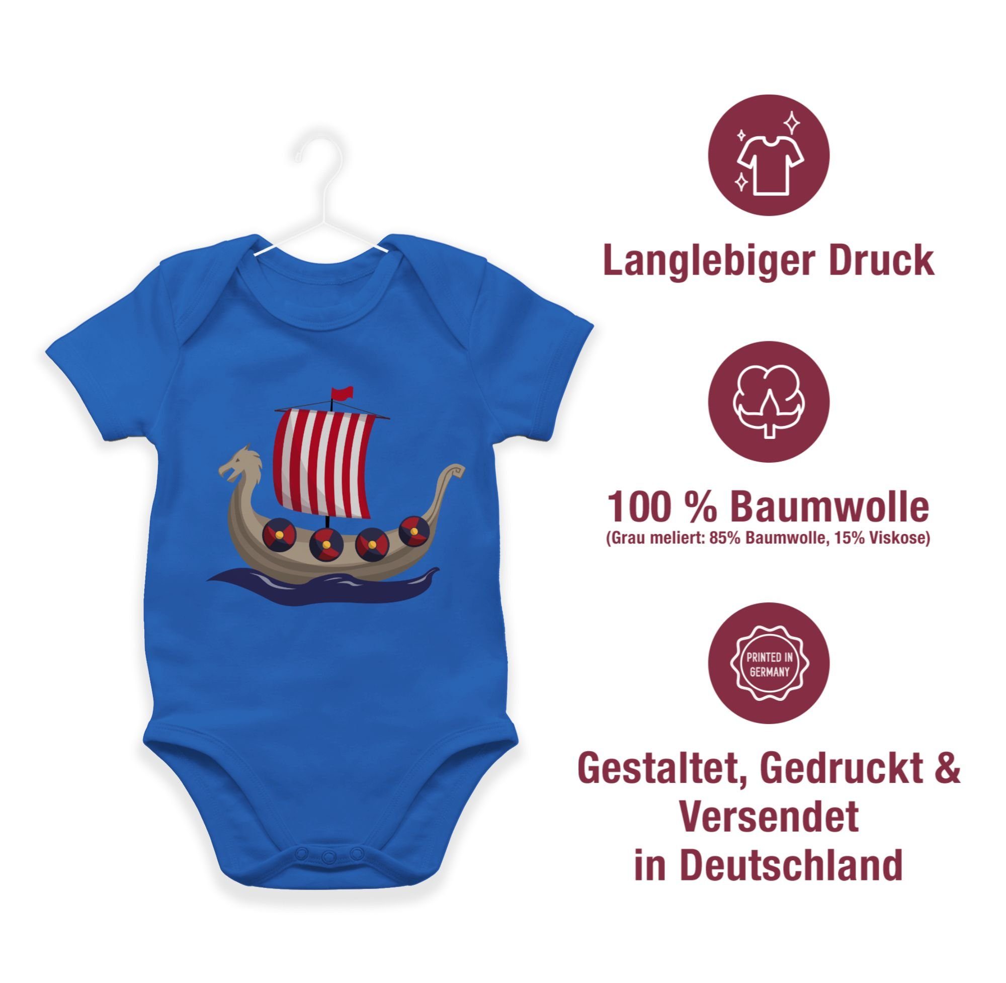 Shirtracer Shirtbody Walhalla Wikinger Wikinger-Schiff & 1 Baby Royalblau