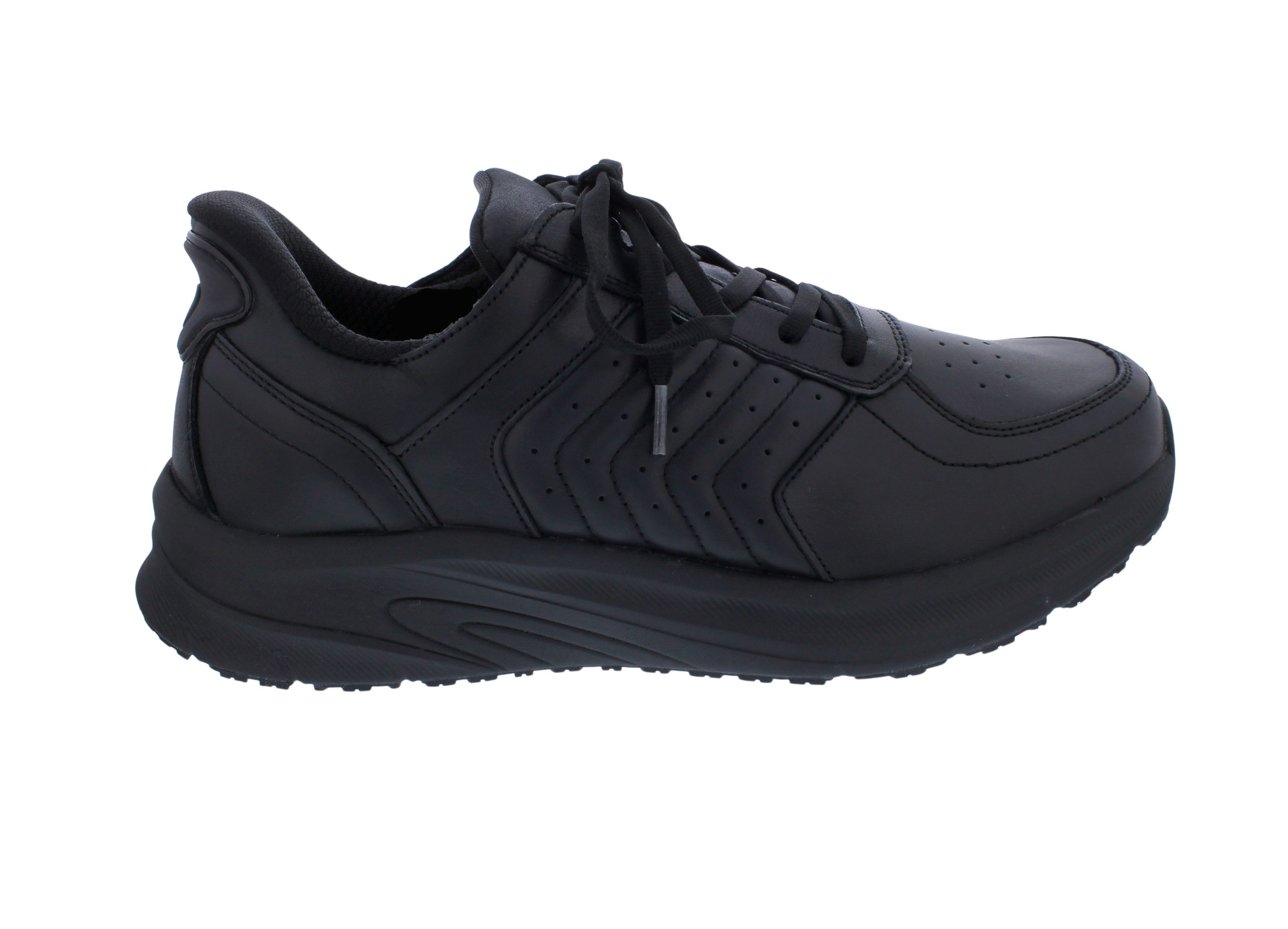 OrthoFeet OrthoFeet Navigate Handsfree Slip-In Herrenhalbschuh, Glattleder Black Schnürschuh