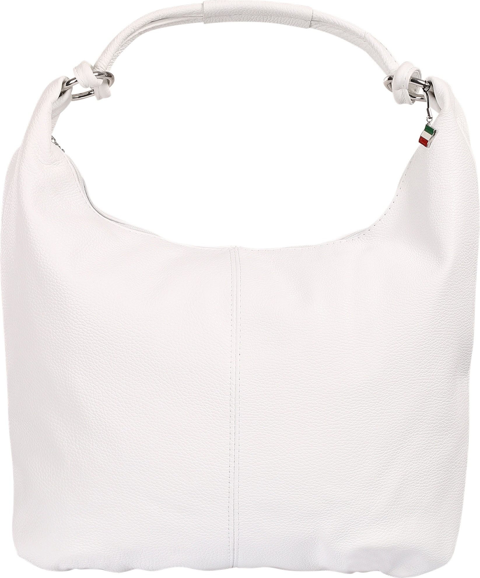FLORENCE Schultertasche Florence Damen Schultertasche Hobo Bag (Schultertasche), Damen Schultertasche Leder, weiß ca. 45cm x ca. 35cm hoch