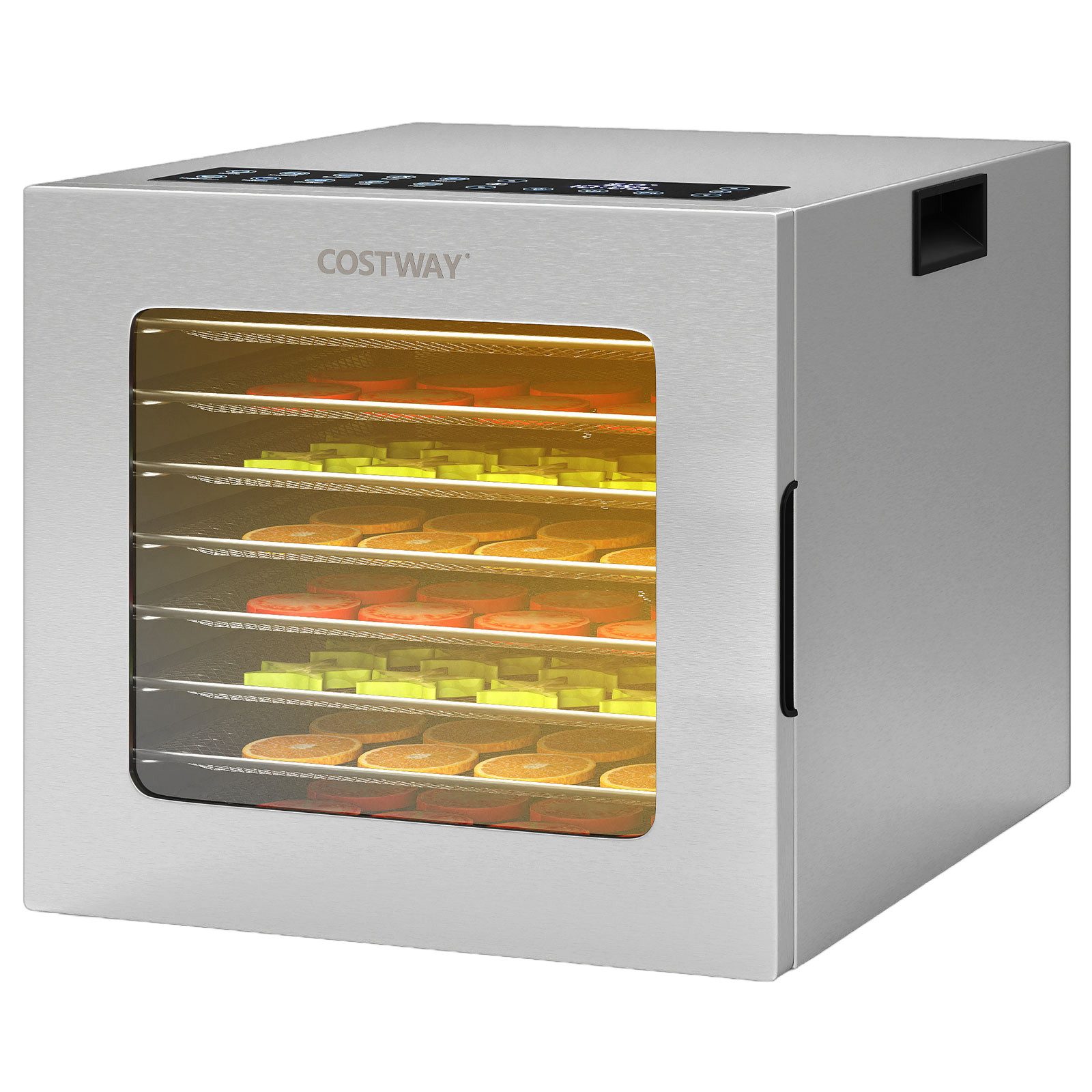 COSTWAY Dörrautomat 850 W, 8 Etagen, Dörrgerät mit 48H Timer, 10 Programmen