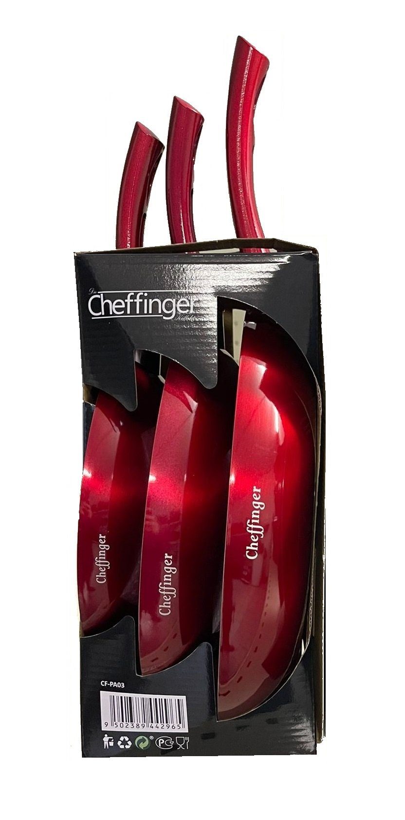 Cheffinger Pfannen-Set Pfannenset 3 tlg. Induktion Antikratz Marmor Bratpfanne – Bild 5 von 5