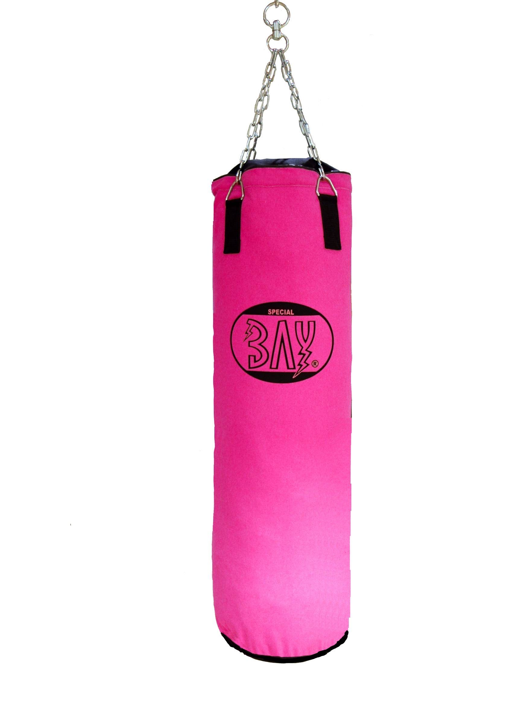 BAY-Sports Boxsack Sandsack Segeltuch pink (Top 120 cm x rosa 30 Boxen Leistung, Trainingssack Gut und ungefüllt Günstig), Drehwirbel Preis Stahl mit Hülle Canvas Kettenaufhängung leer