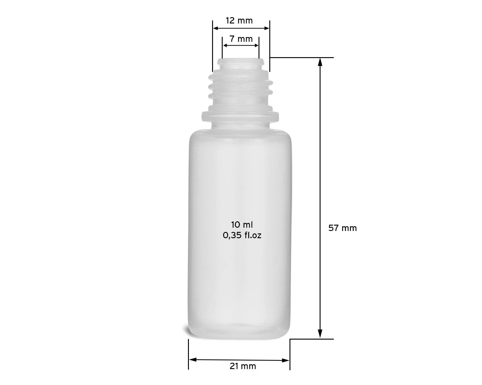 Nadelkappe mit (10 aus G14, 10 LDPE, Tropfverschluss St) 10 Kanister ml Plastikflaschen OCTOPUS