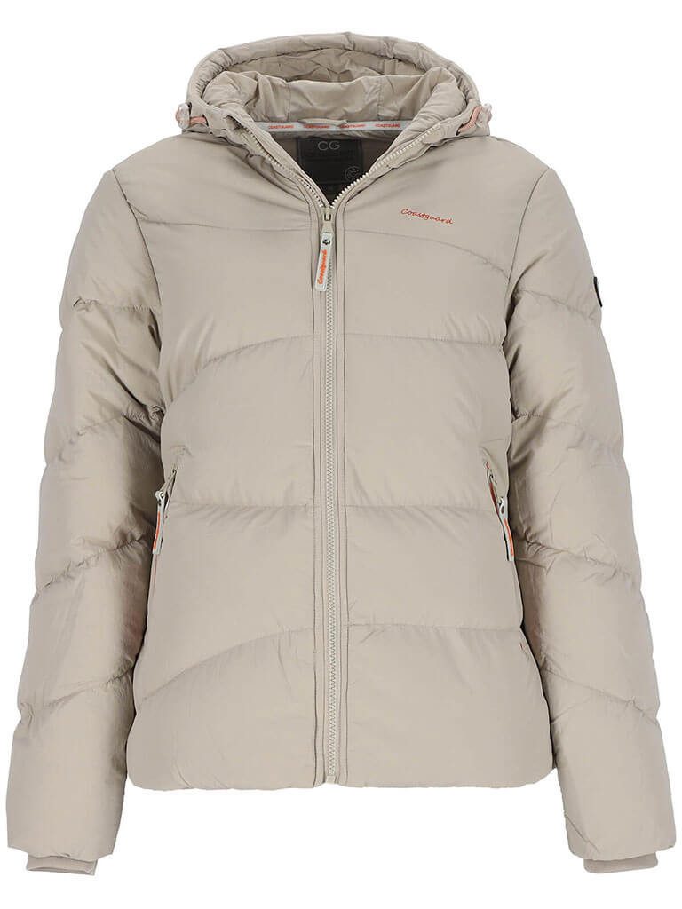 Coastguard Steppjacke Damen Jacke unifarben mit Kapuze - Gesteppt mit Reißverschluss