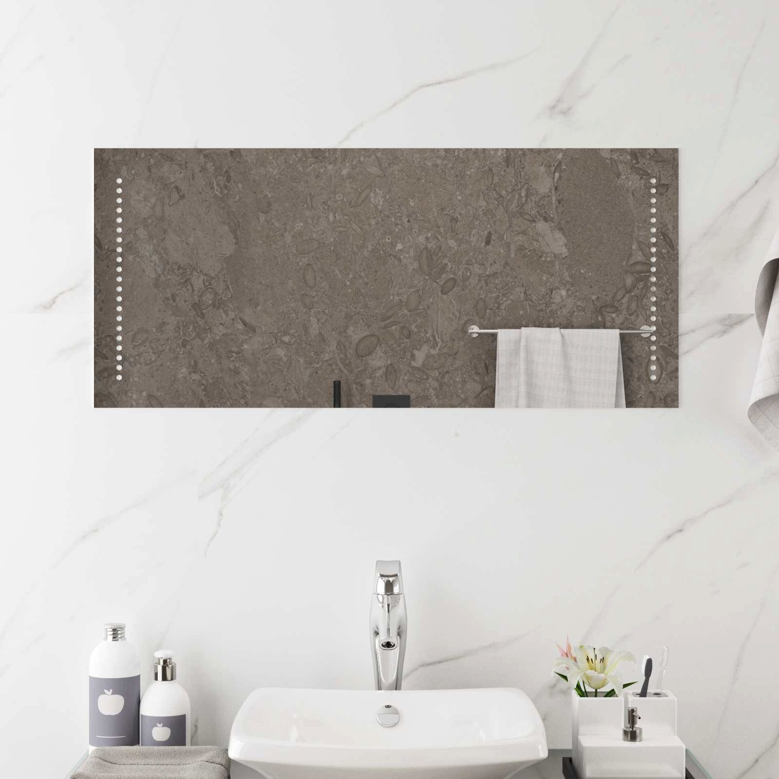 vidaXL Spiegel LED-Badezimmerspiegel Transparent 90 x 40 cm Gehärtetes Glas (1-St)