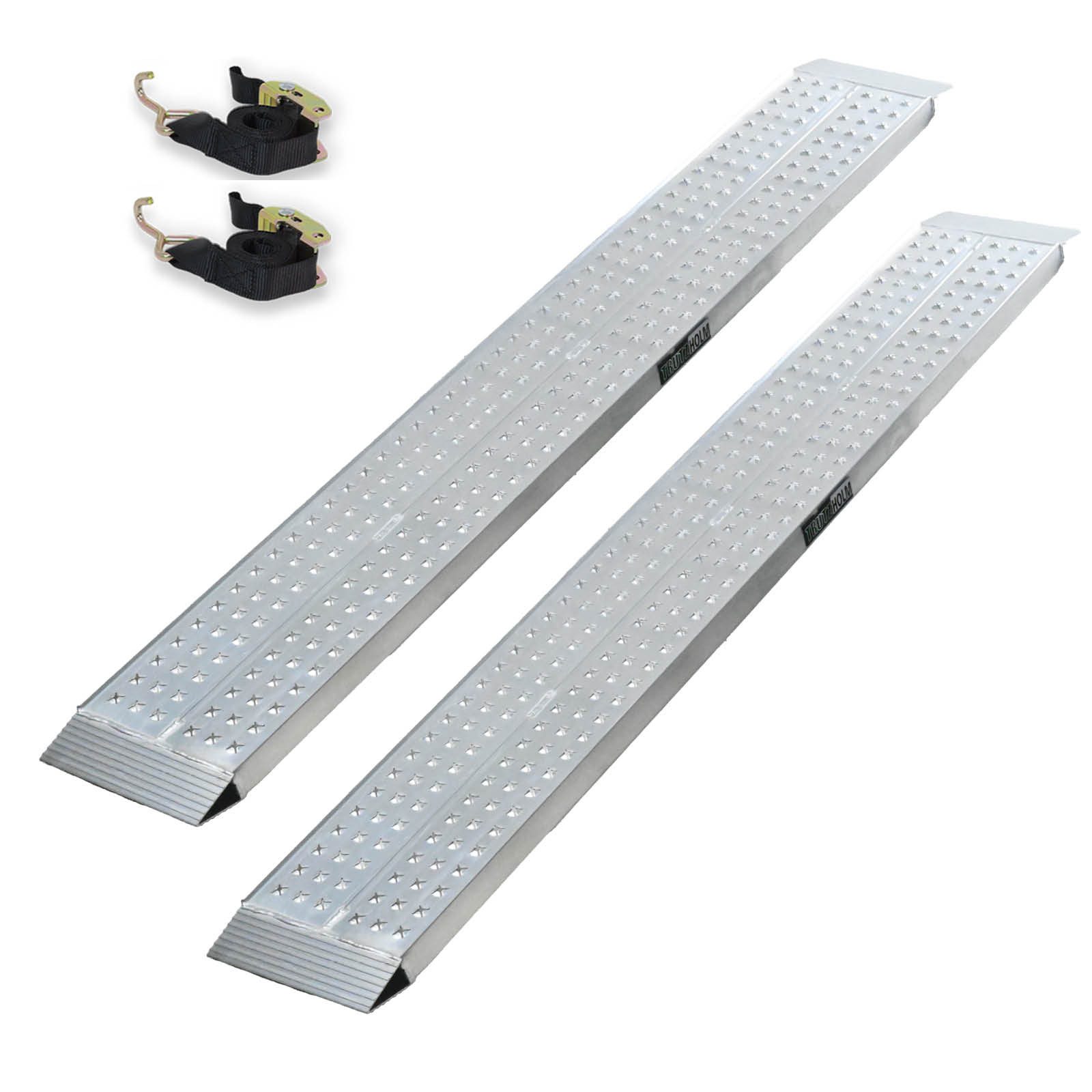 TRUTZHOLM Auffahrrampe 200 x 28 cm 540 kg Alu gelocht starr grau Verladerampen Motorradrampen (2-St., 2er Set)