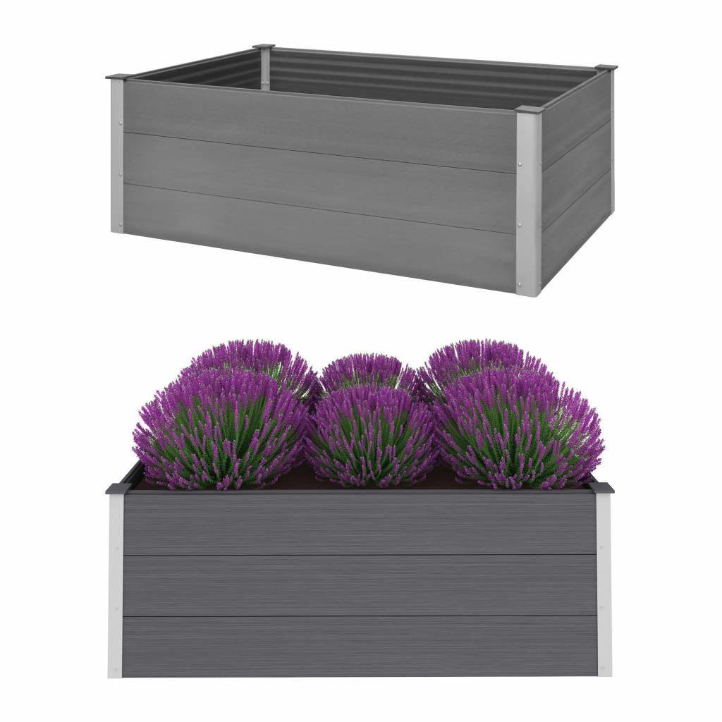 vidaXL Hochbeet Garten-Hochbeet WPC 150 x 100 x 54 cm Grau