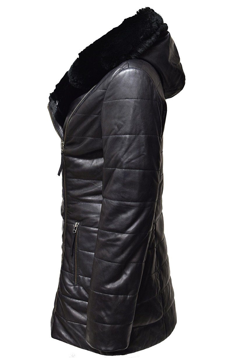 Zimmert Leather Ledermantel Cindy weiches, gestepptes Leder mit Kapuze günstig online kaufen