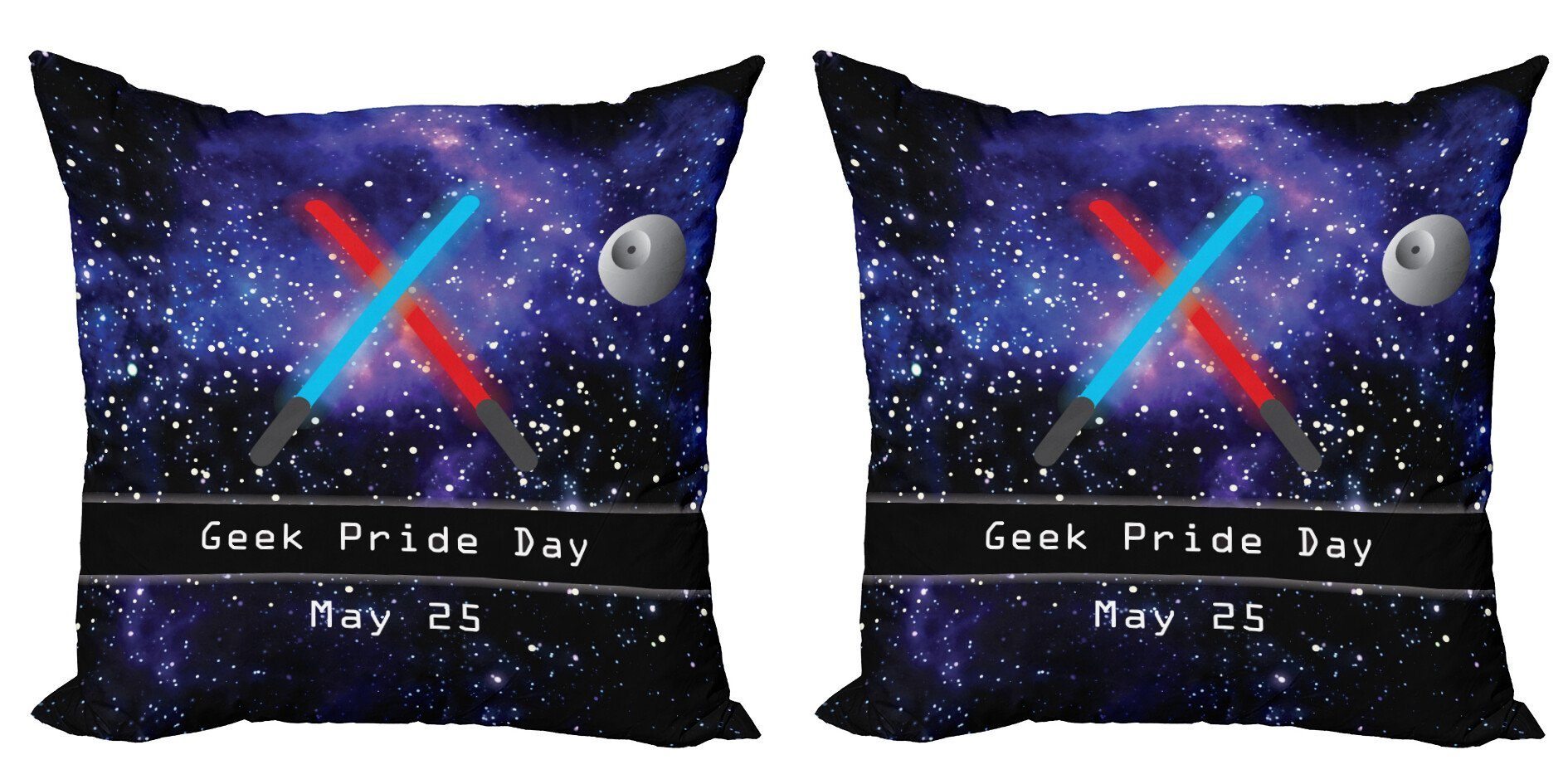 Kissenbezüge Modern Accent Doppelseitiger Digitaldruck, Abakuhaus (2 Stück), Galaxis Geek-Nerd Pride Day