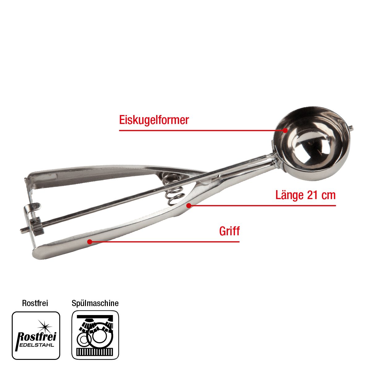 Edelstahl Eisportionierer - Perfekte Kugeln Für Speiseeis & Desserts