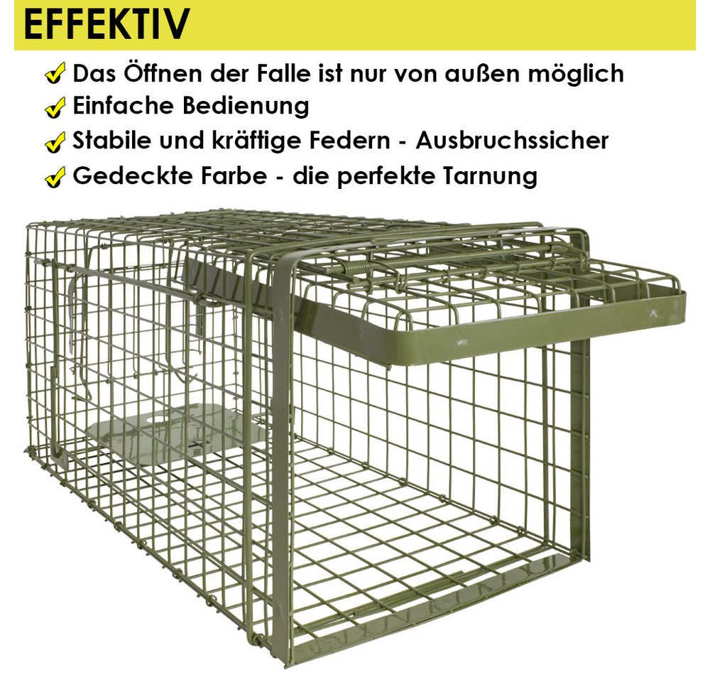 Thumbnail - Petigi Lebendfalle Tierfalle Lebendfalle Grün Marderfalle Drahtfalle 80 x 34 x 34 cm