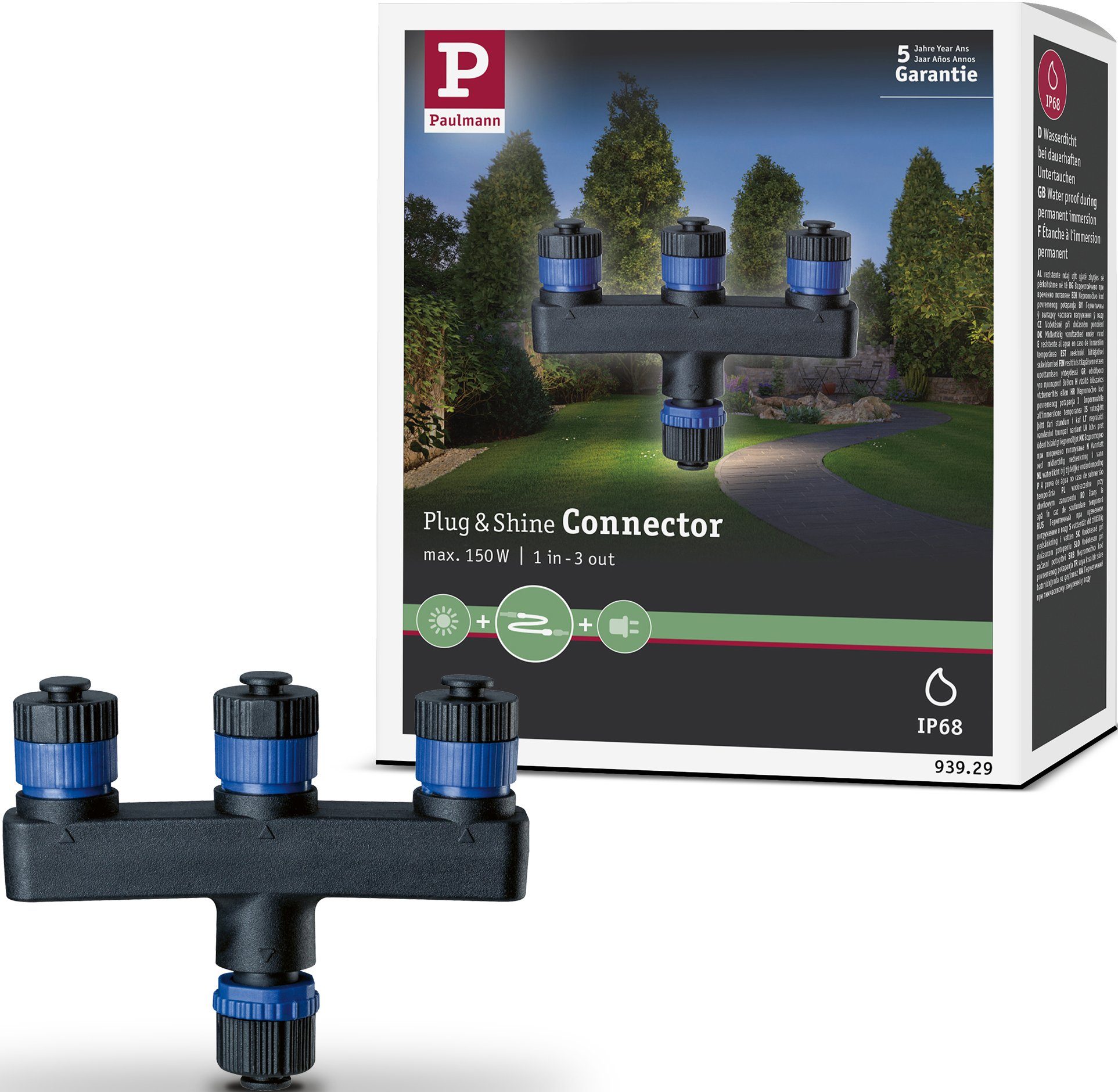 Paulmann Распределители Outdoor Plug&Shine IP68 (Packung, 1-St), 1 in - 3 out