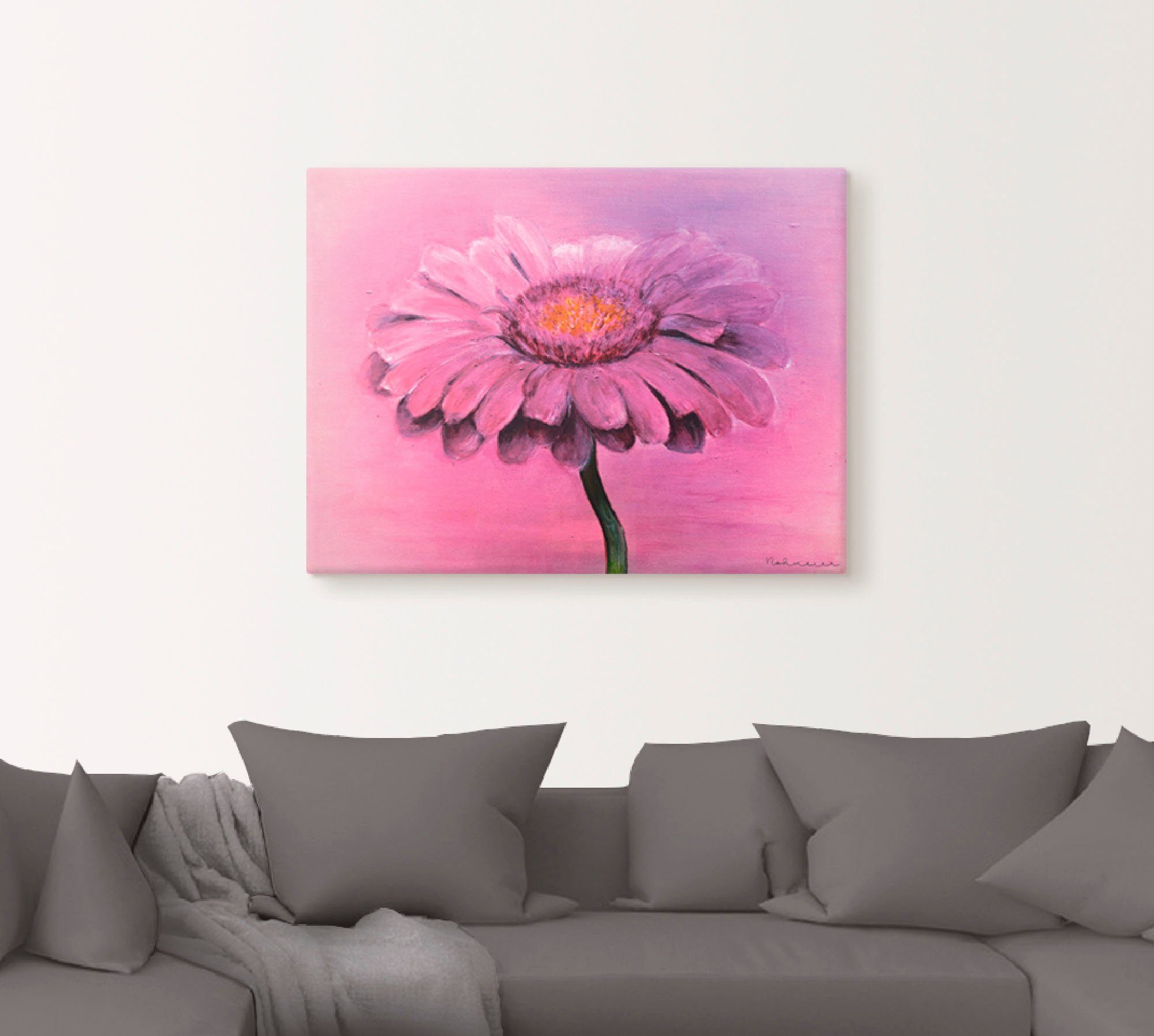 Artland Leinwandbild Gerbera, Blumen (1 St), auf Holzrahmen gespannt