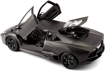 Bburago Modellauto Lamborghini Reventon (metallic-grau), Maßstab 1:24, Originalgetreue Innenausstattung