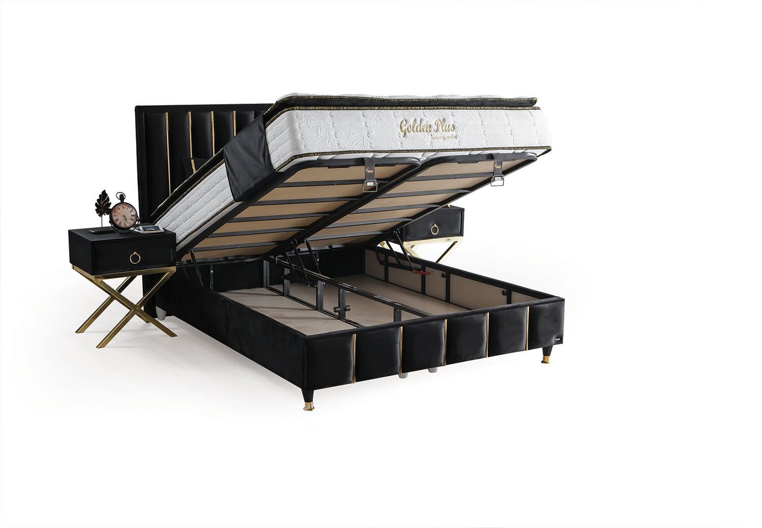Villa Möbel Boxspringbett GOLDEN (Bett Set, günstig online kaufen