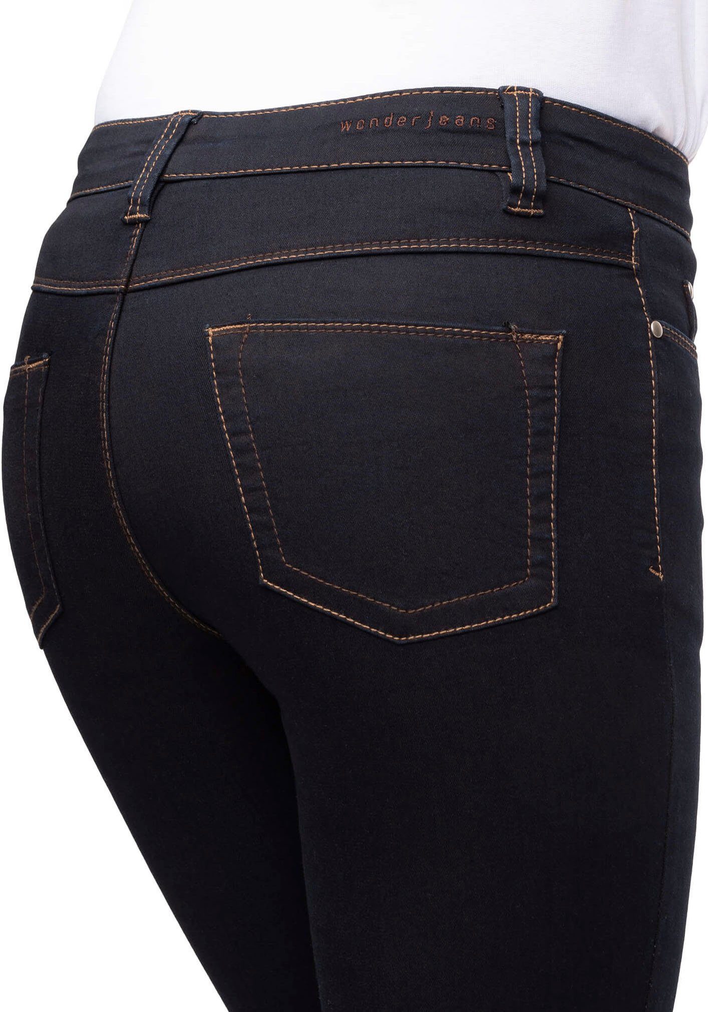 wonderjeans Slim-fit-Jeans rinsed Schnitt blue Classic-Slim dark Klassischer gerader
