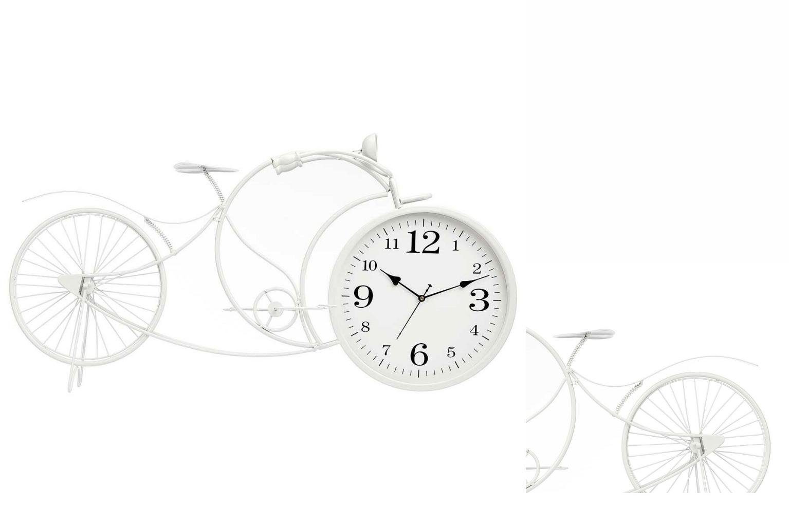 95 12 Decor Weiß x Wohnzimmer cm Uhr x Gift 50 Metall Fahrrad Bordur