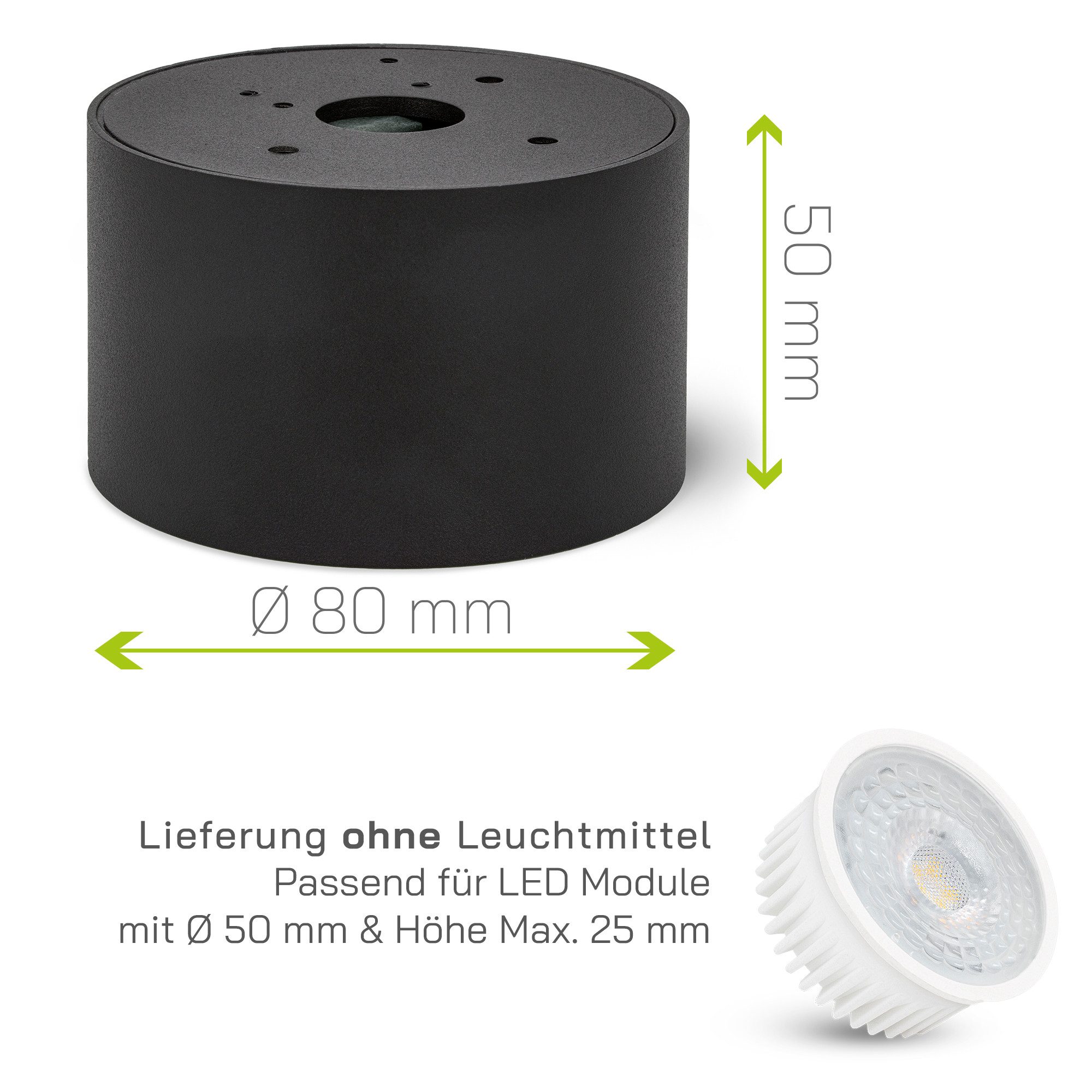 linovum LED Aufbaustrahler 4x Aufbaustrahler SMOL Schwarz Aufbauspot Deckenlampe Deckenstrahler – Bild 5 von 5