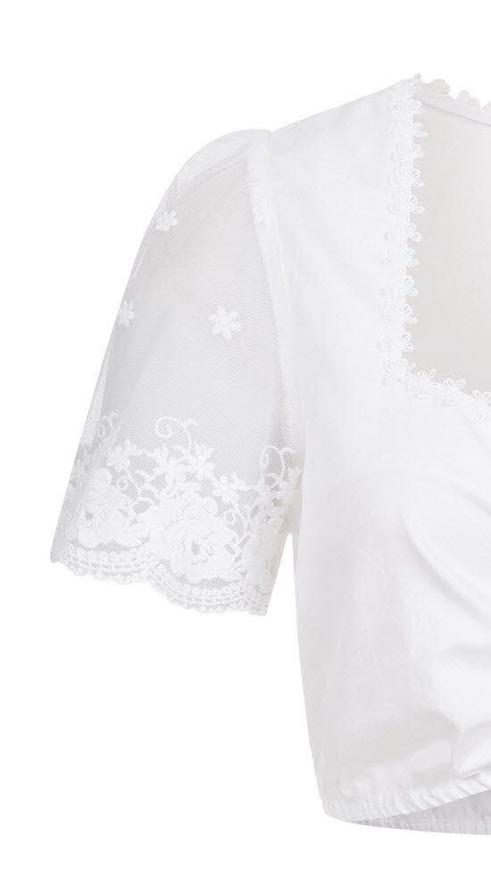 Nübler Dirndlbluse Dirndlbluse Kurzarm Mareile in Weiß von Nübler