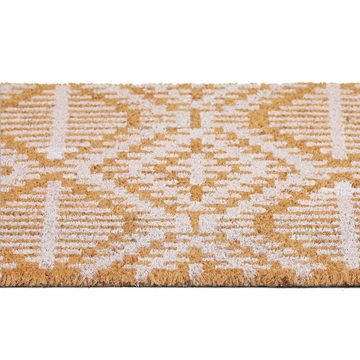 Fußmatte Kokos Fußmatte mit geometrischem Muster, relaxdays, Höhe: 15 mm