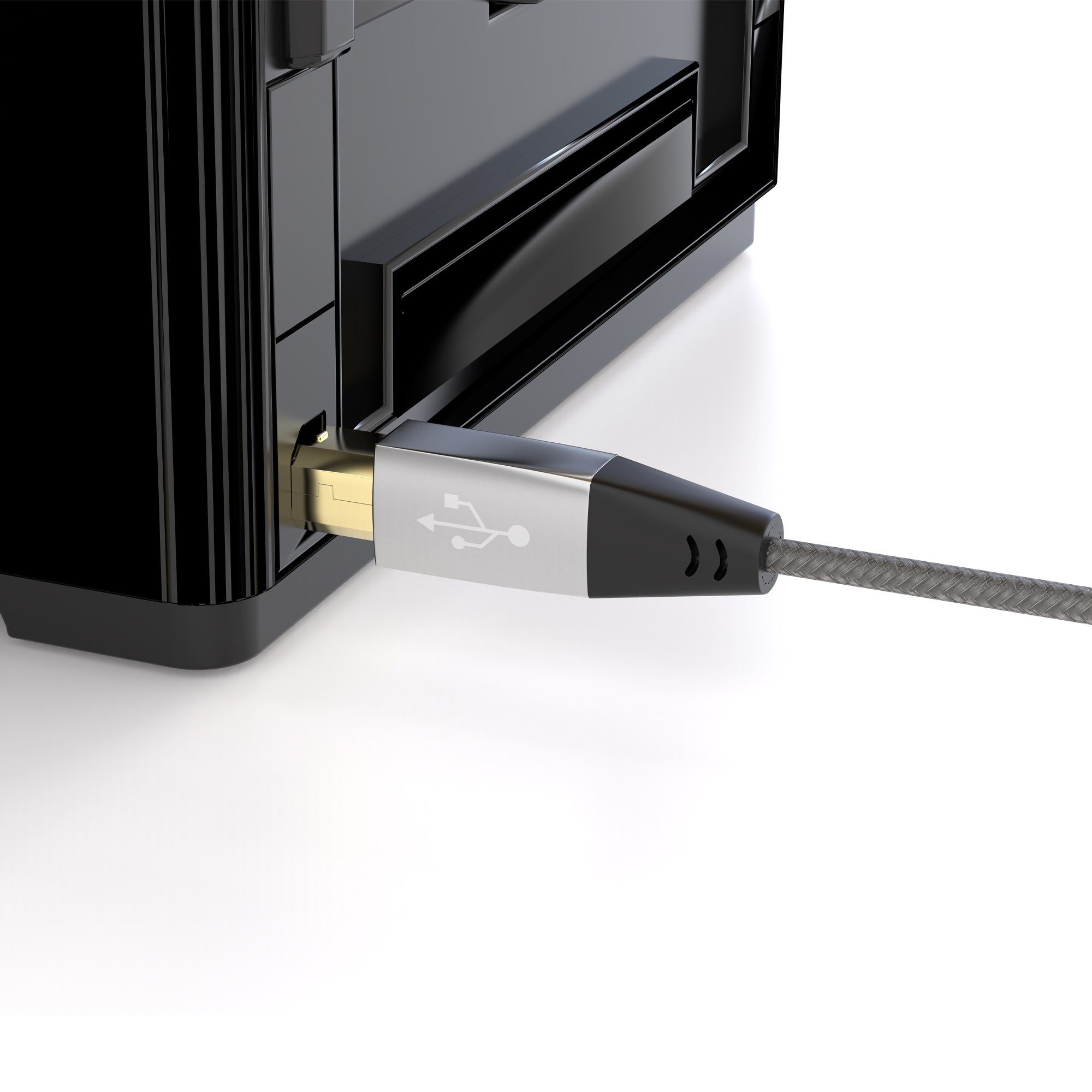 JAMEGA USB C auf USB B Druckerkabel Scannerkabel Datenkabel HP Canon Dell USB-Kabel, USB-A Stecker, USB-B Stecker, (200 cm) – Bild 4 von 5