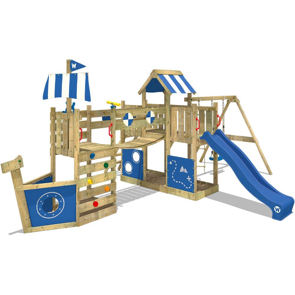 Wickey Spielturm »Klettergerüst ArcticFlyer mit Schaukel & blauer