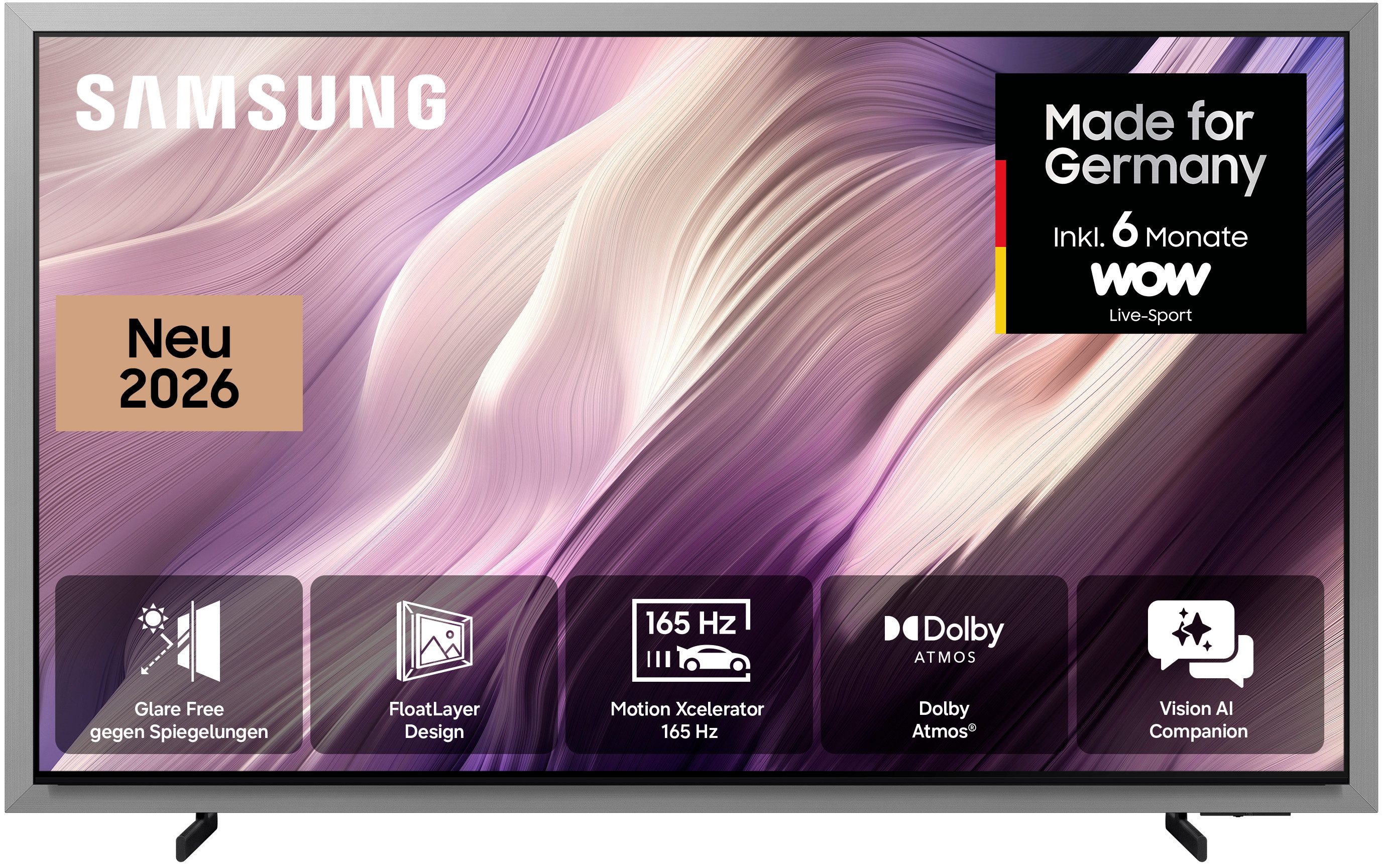 Samsung GQ55S99HAT OLED-Fernseher (138 cm/55 Zoll, 4K Ultra HD, Smart-TV, Antireflexion mit Glare Free, Art Mode, DolbyAtmos, Design Wandmontage)