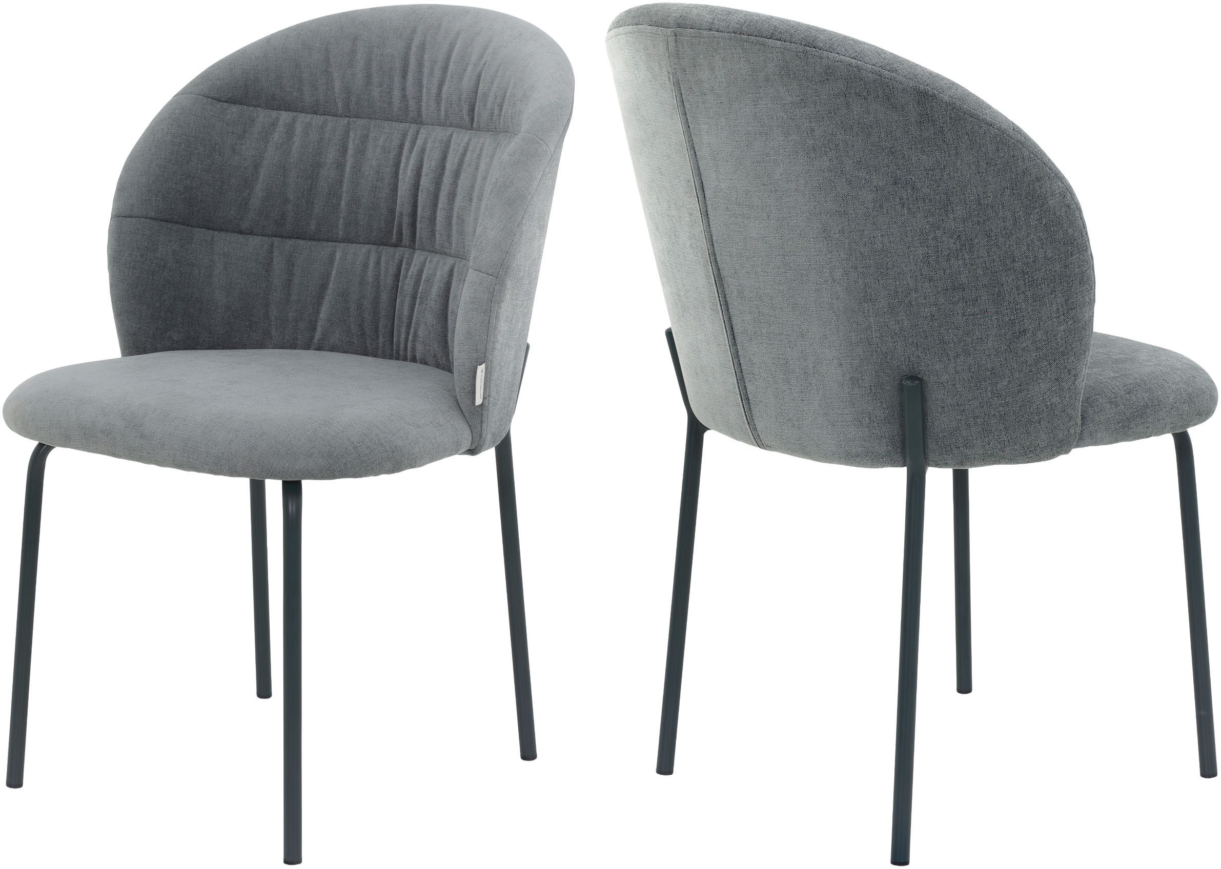 TOM TAILOR HOME 4-Fußstuhl LEAF CHAIR (Set, 2 St), 4-Fußgestell, Raffung in der Rückenlehne