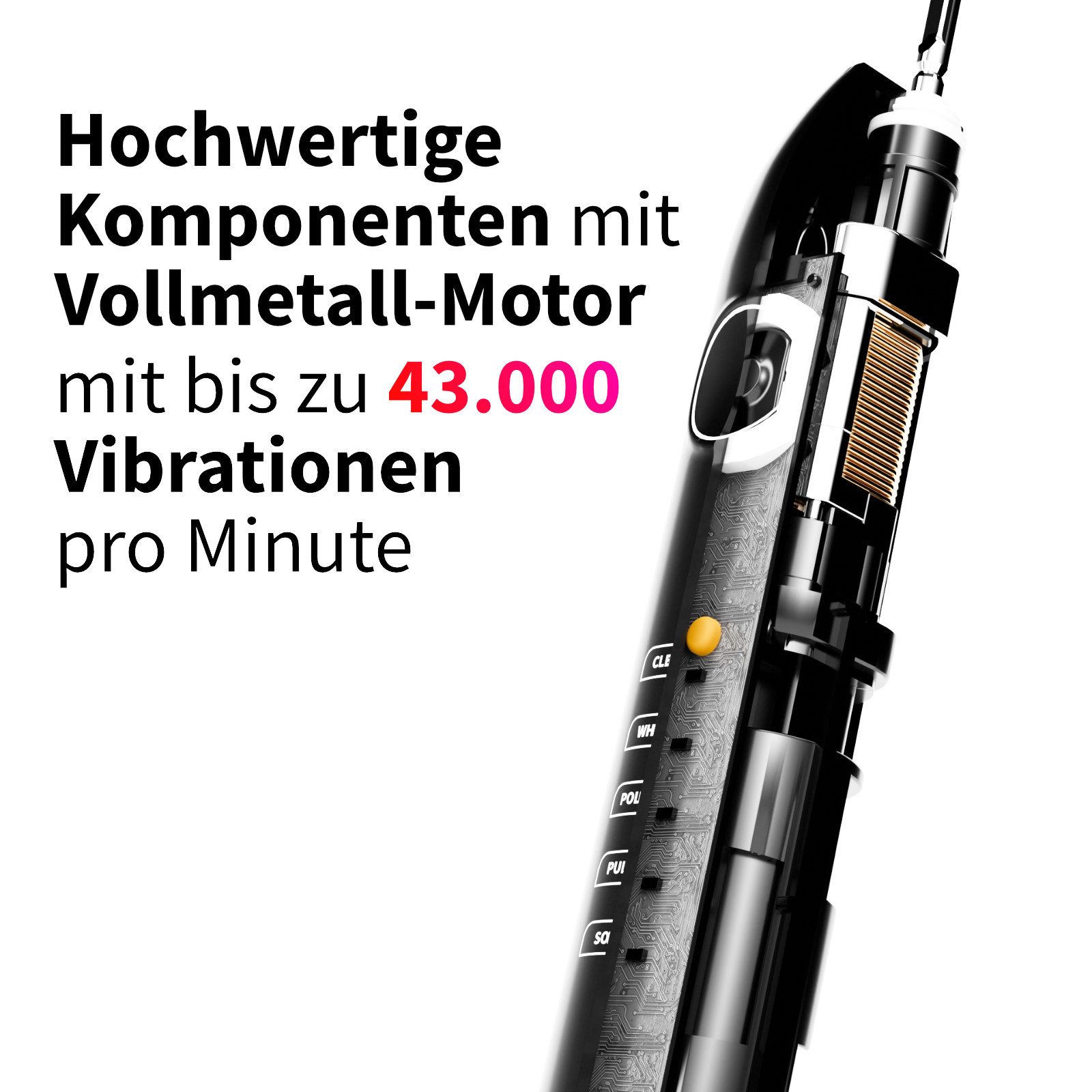 Zahnheld Elektrische Zahnbürste Schallzahnbürste Gero mit Munddusche & Etui weiß, 10 Wochen Akku, Elektrische Zahnbürste & Zahndusche, Mundpflege, Reisezahnbürs – Bild 5 von 5