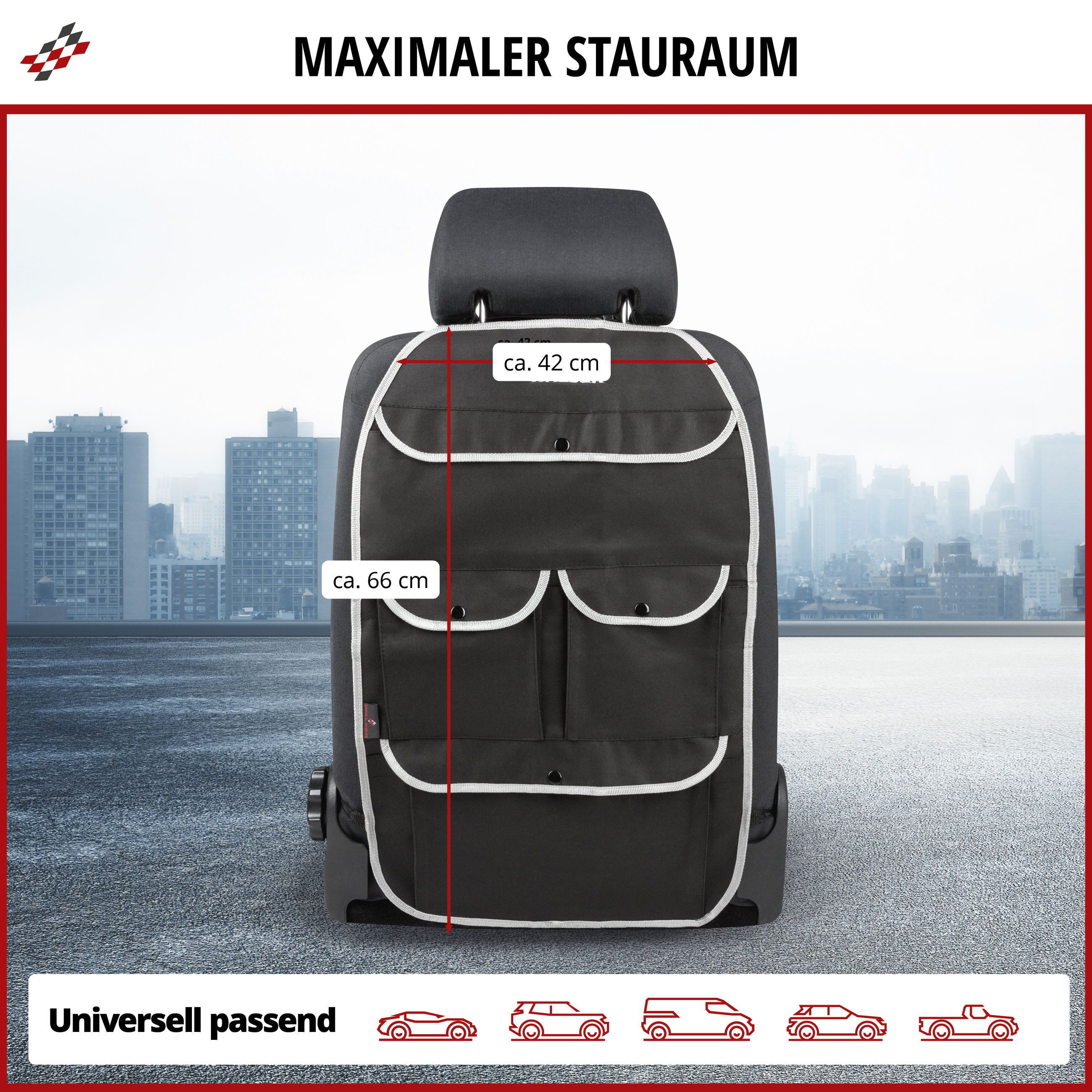 WALSER Car Backseat Protector Backseat Bag Lucky Tom, 1 piece, 1-piece