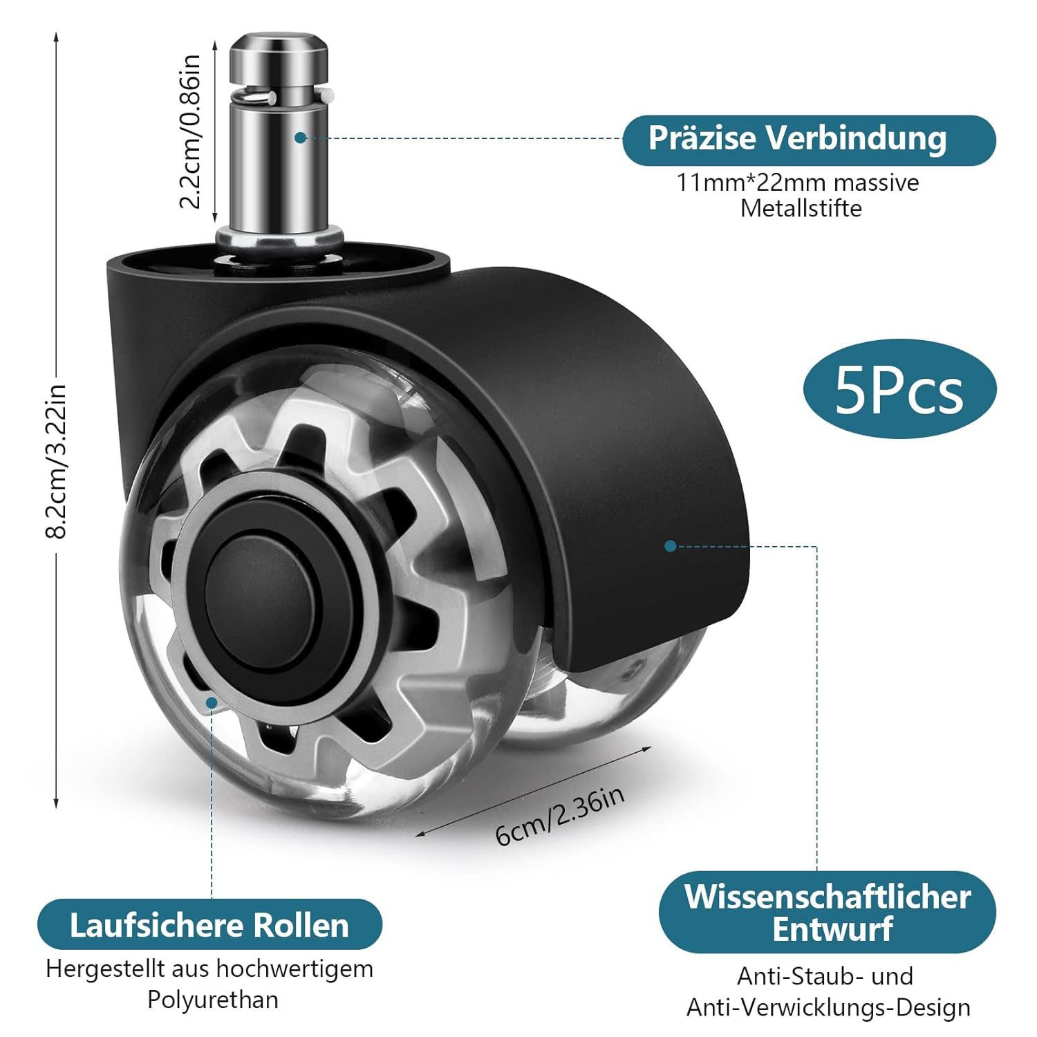 SURFOU Stuhlrolle 5 Stück Bürostuhlrollen für Bürostühle Office Chair Wheel günstig online kaufen