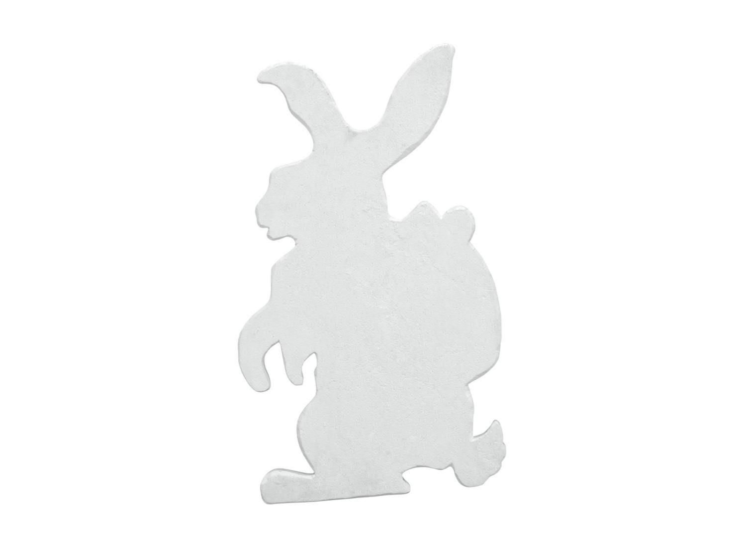 INNA-Glas Osterhase Dekofigur Osterdeko Silhouette Osterhase HOPPEL, weiß, 60cm
