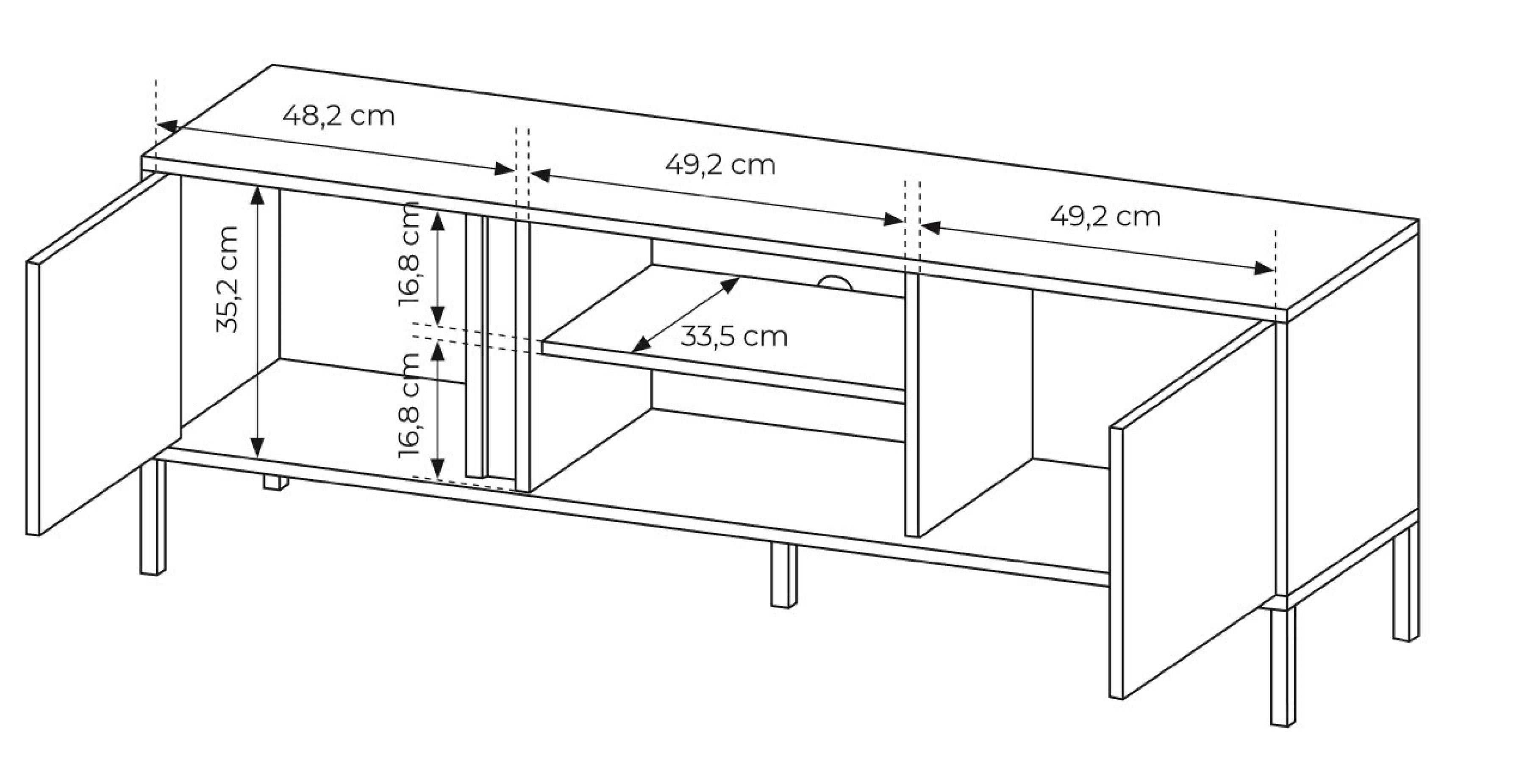 Furnix Wohnwand Mediawand DASTI Made Möbelwand Highboard x x und TV-Schrank B256,4 Beige, in cm, 1 H123,4 EU T39,5