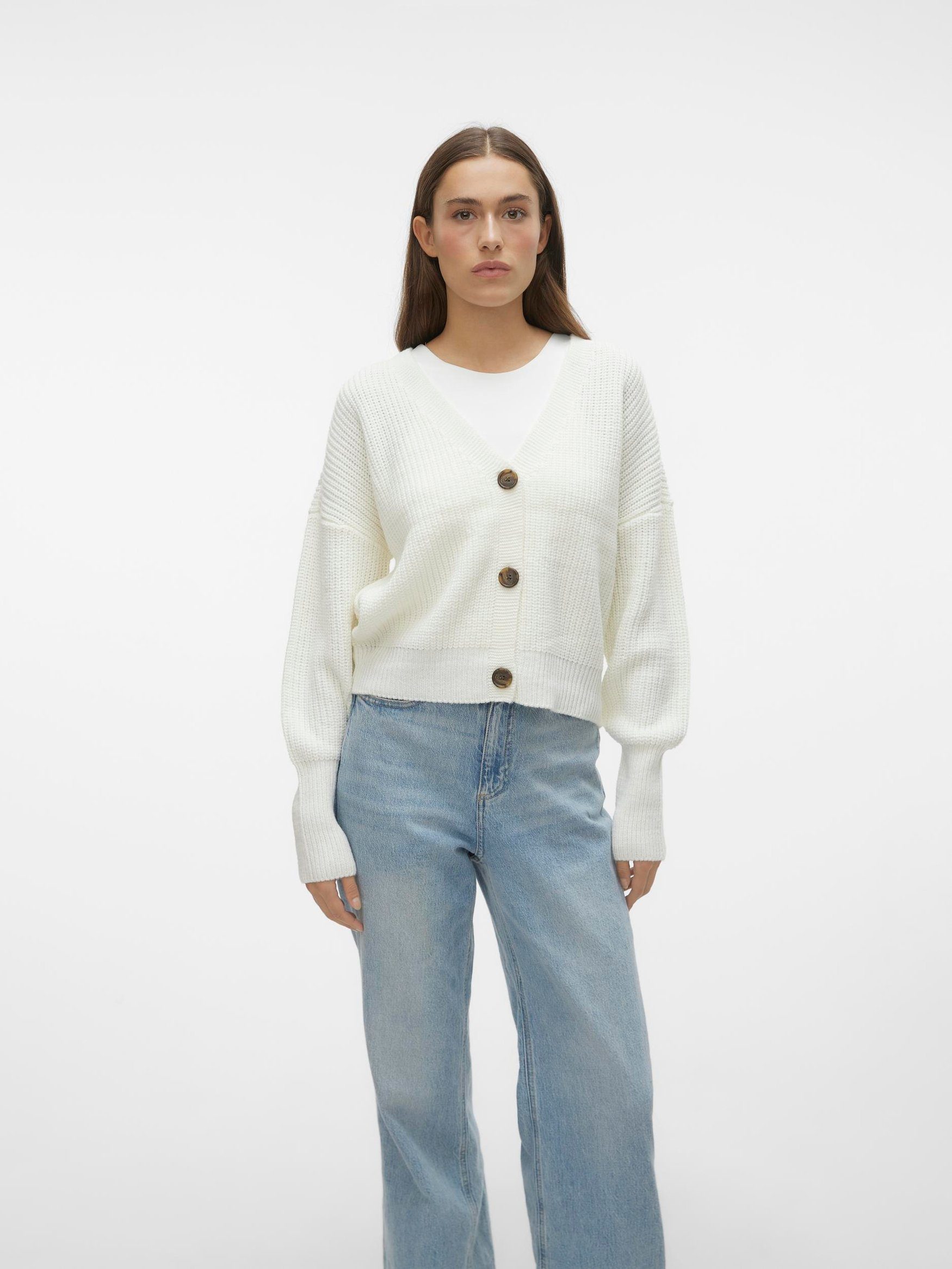 Vero Moda Cardigan Langarm Strickjacke V-Ausschnitt günstig online kaufen