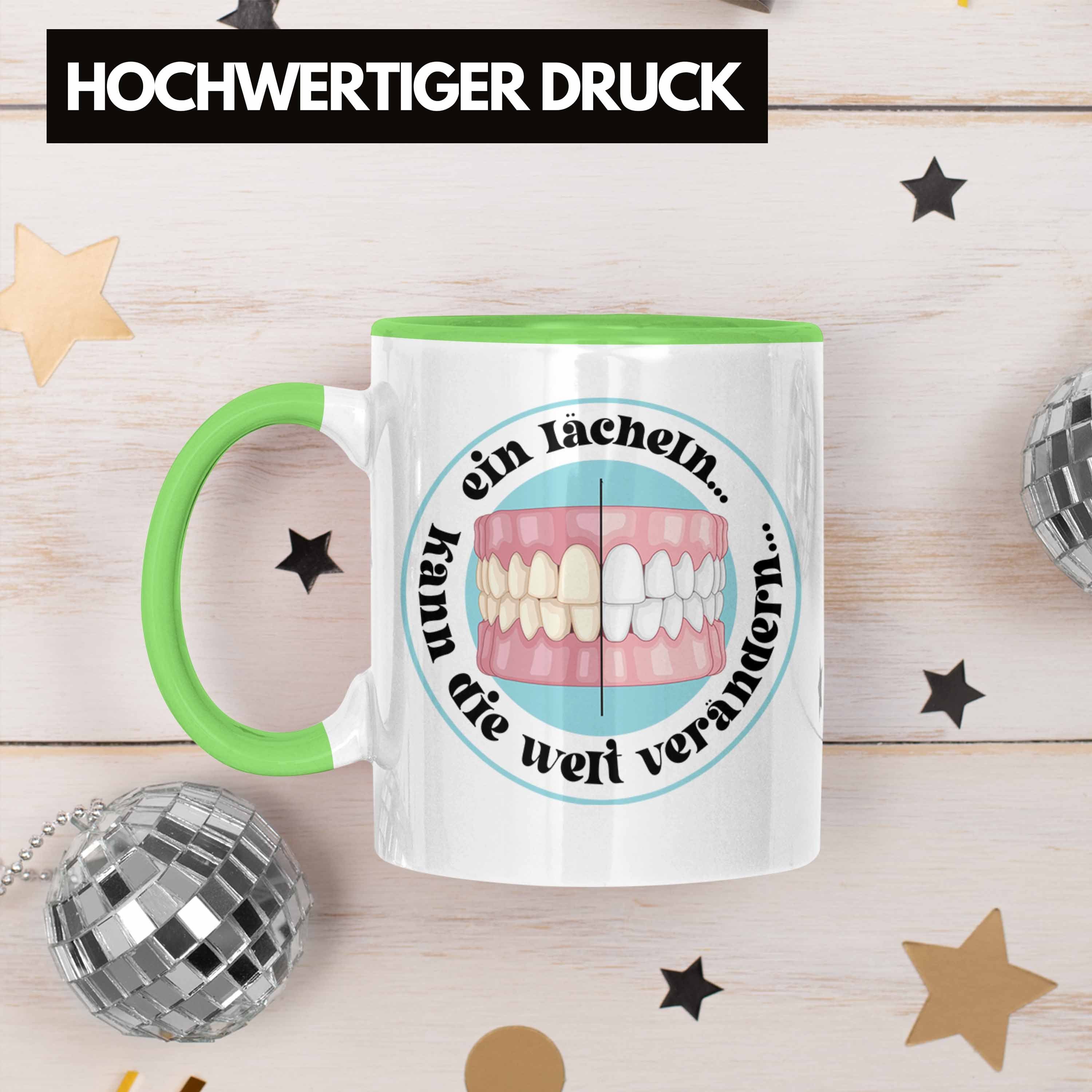 Zahnärztin Zahntechniker - Welt Praxis Lächeln Geschenkidee Trendation Lustig die Zahntechniker Tasse Ein verändern Fachangestellte Zahnmedizinische Zahnarzthelferin Tasse Zahnarzt Kann - Trendation Grün Geschenk