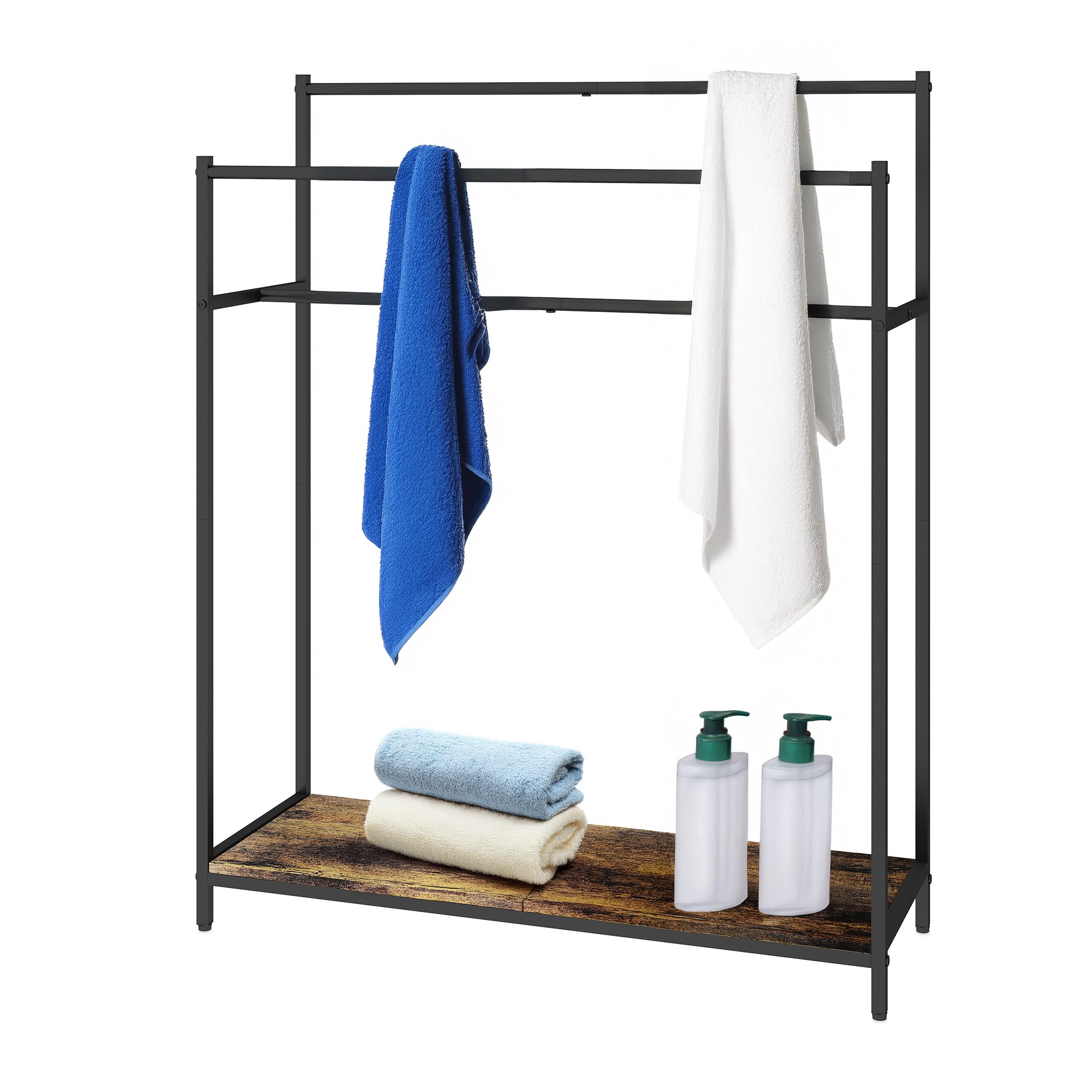 relaxdays Handtuchständer Industrial Handtuchständer mit Ablage