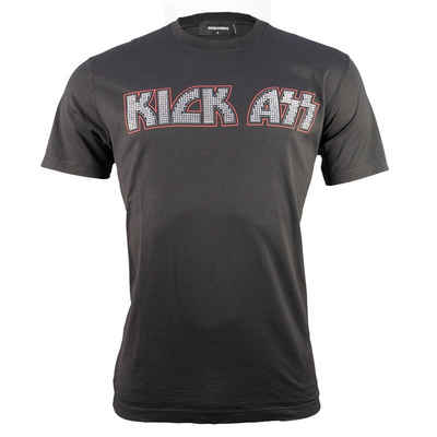 Dsquared2 T-Shirt S71GD0978 Nieten-Applikation "Kick Ass", schwarz