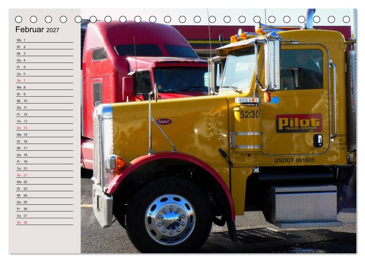 CALVENDO Wandkalender US-Trucks. Faszination Langhauber (Tischkalender 2027 DIN A5 quer), CA