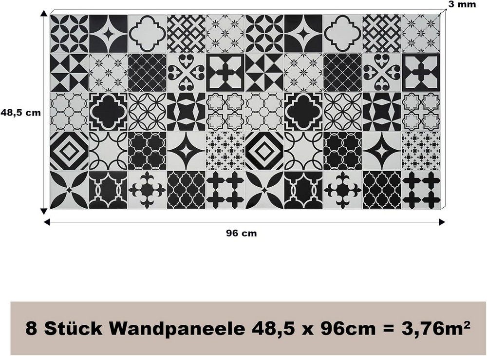 MDEKOR 3D Wandpaneel PVC Wandverkleidung 48,5x96 cm für Küche, Bad & mehr, günstig online kaufen