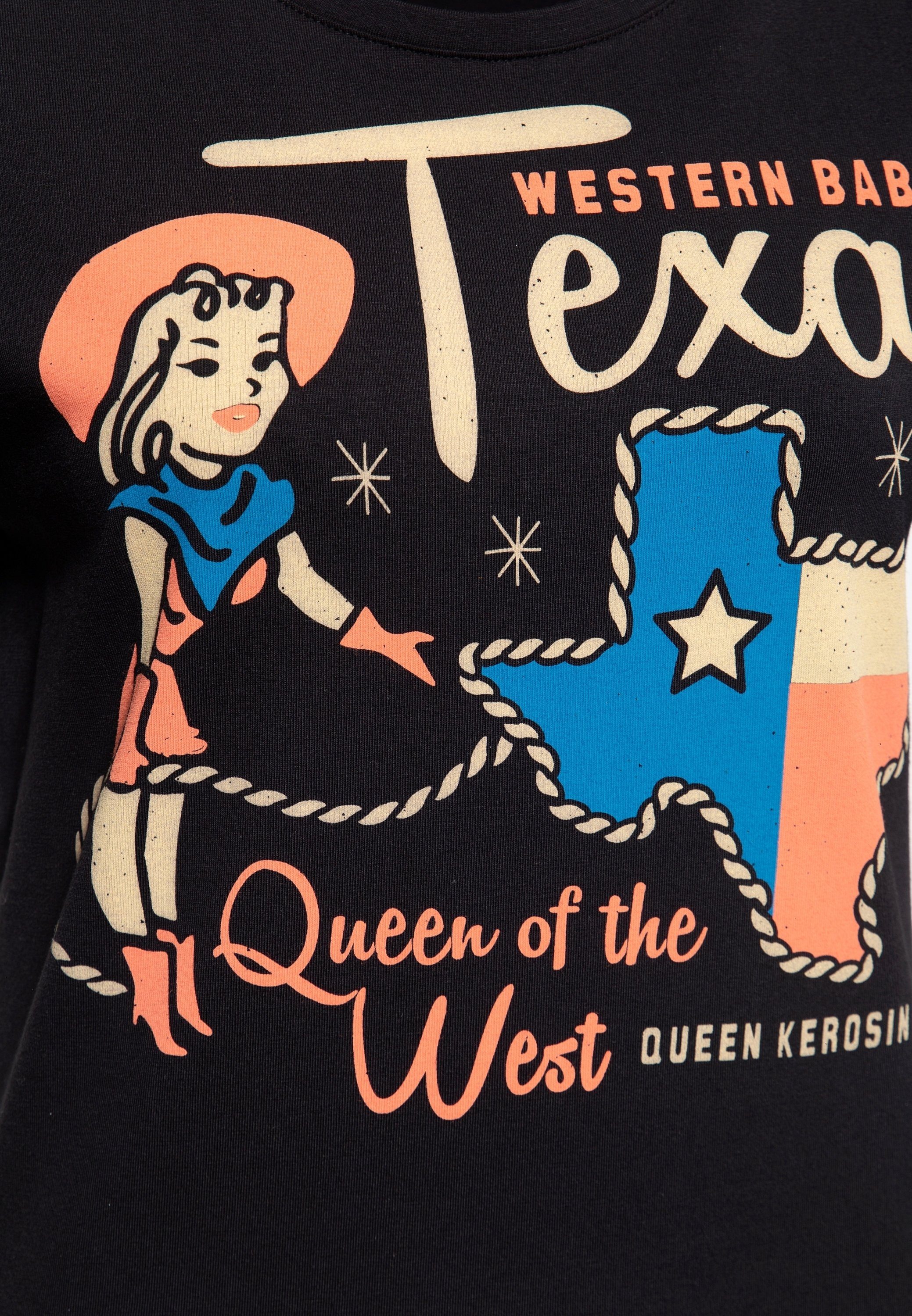 QueenKerosin T-Shirt Western-Motiv Western mit Babes