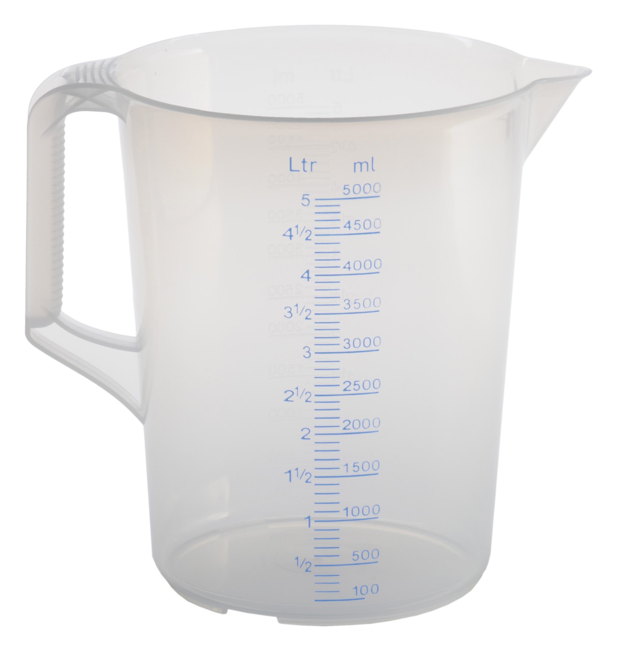 hünersdorff Messbecher, Polypropylen, Messkanne geschlossener Griff 5000 ml