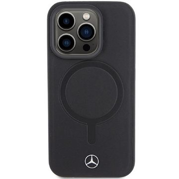 Mercedes Benz Handyhülle Cover Case iPhone 15 Pro Max MagSafe kompatibel Echtleder schwarz 6,7 Zoll, Kantenschutz