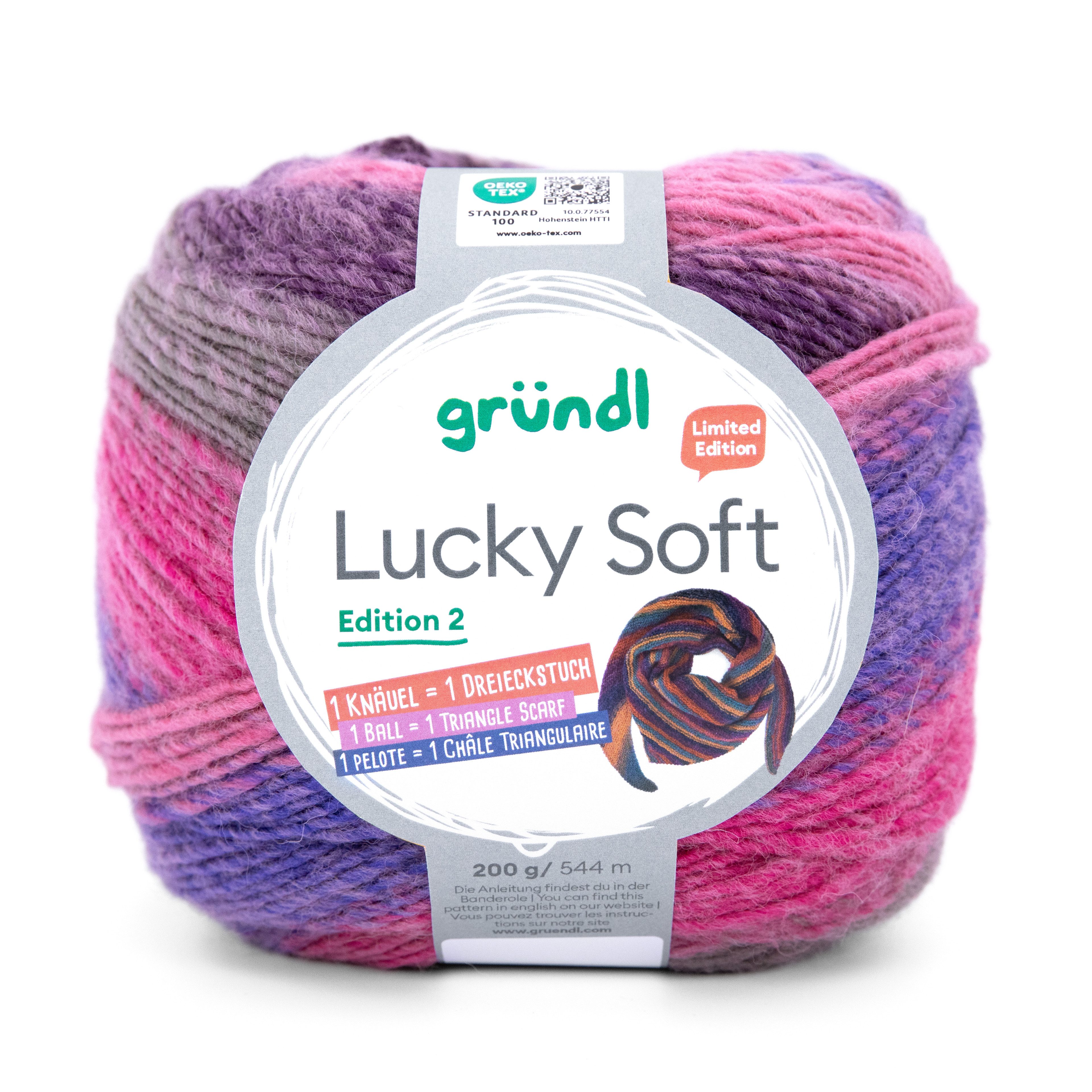 Gründl Gründl Wolle Lucky Soft Bobbel Farbverlaufswolle 200g Häkelwolle, 544,00 m (Wolle mit Farbverlauf zum stricken und häkeln, Strickgarn, Strickwolle, Handstrickgarn), 70% Polyacryl, 30% Wolle
