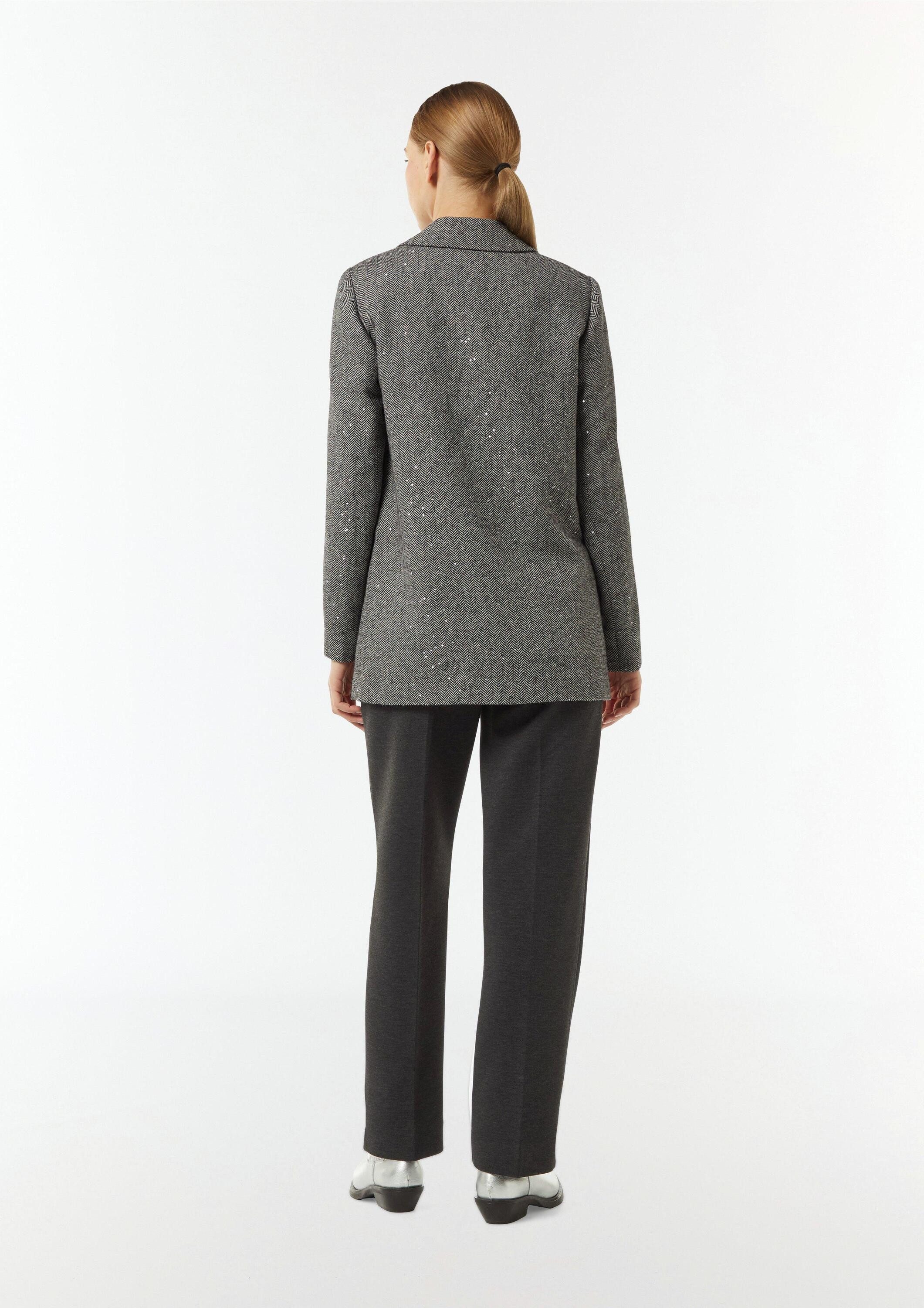 comma Jackenblazer Indoor-Blazer Wollmix-Blazer mit zarten Pailletten