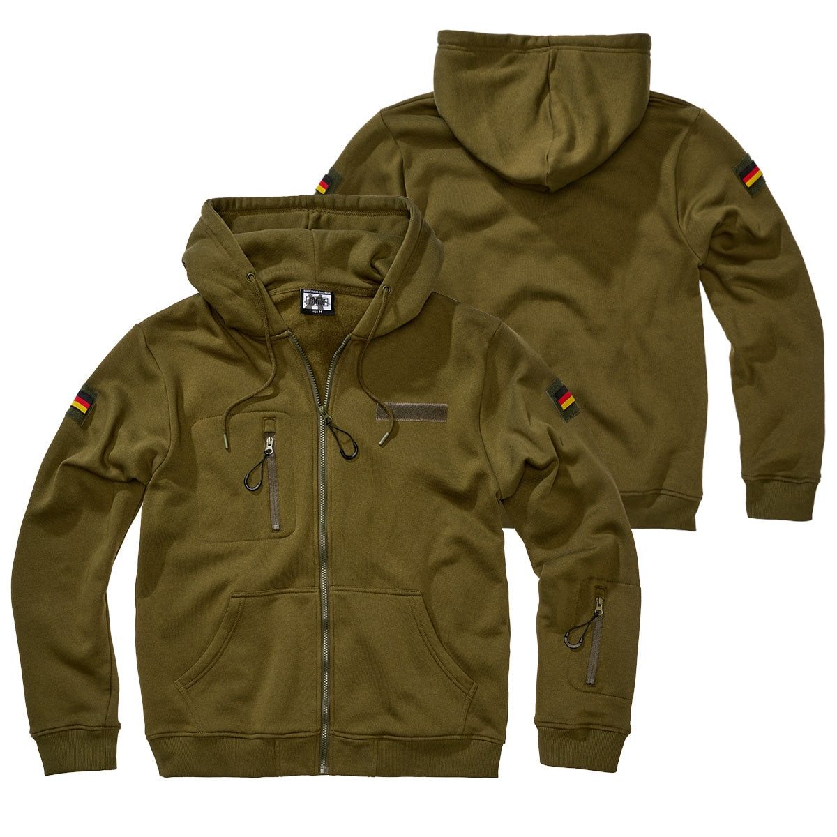BWuM Outdoorjacke BWuM Tactical Kapuzenjacke mit Flaggen & Klett