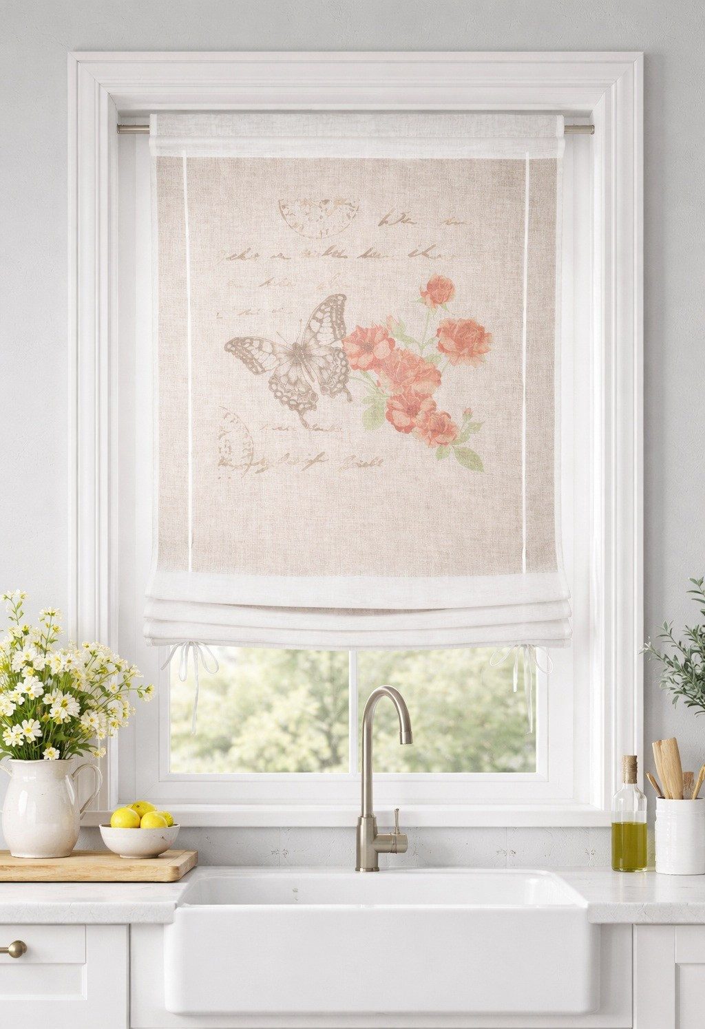 WILLKOMMEN ZUHAUSE by ALBANI GROUP Raffrollo, mit Stangendurchzug